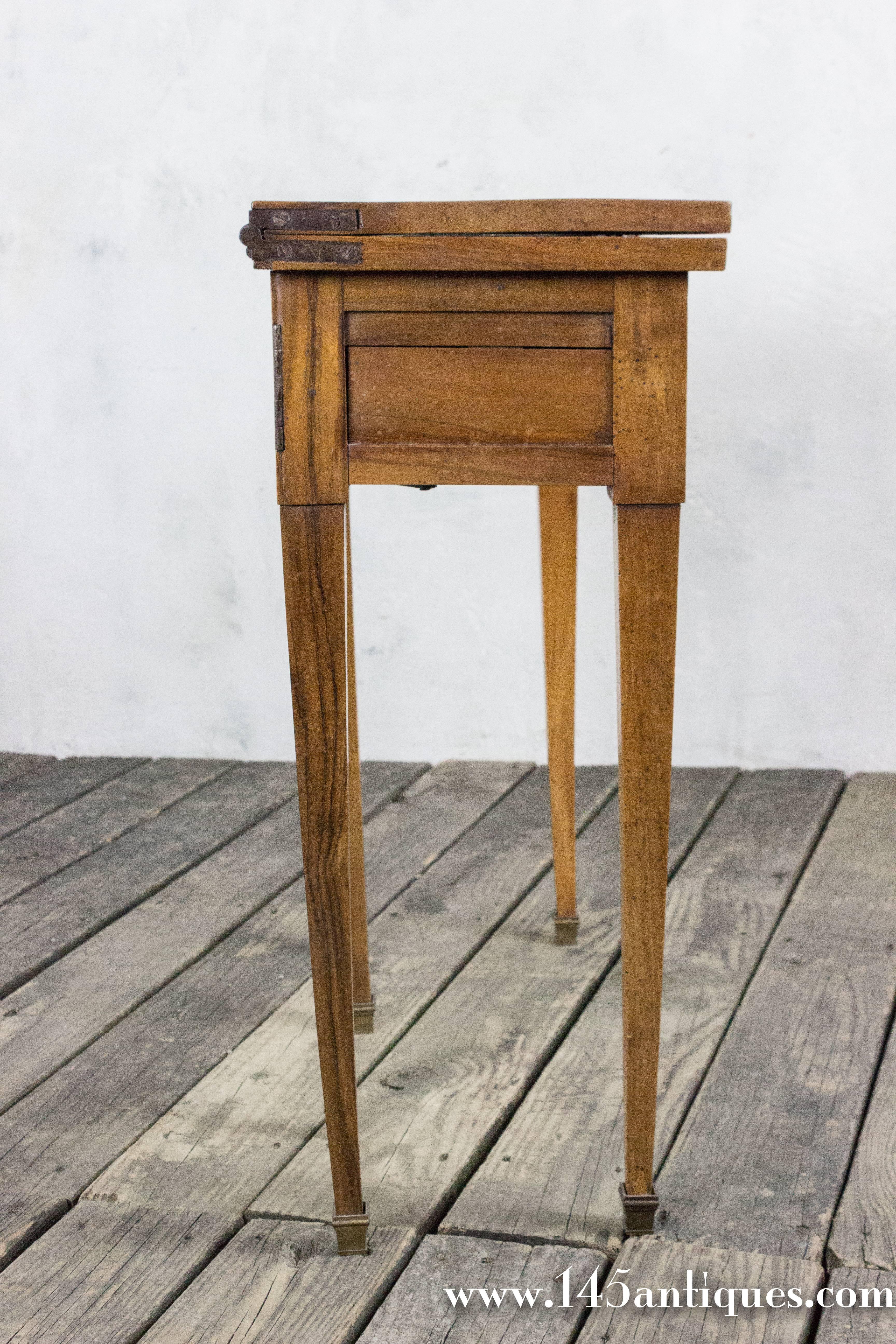 French Writing Desk with Drawers and Fold-Out Top 4