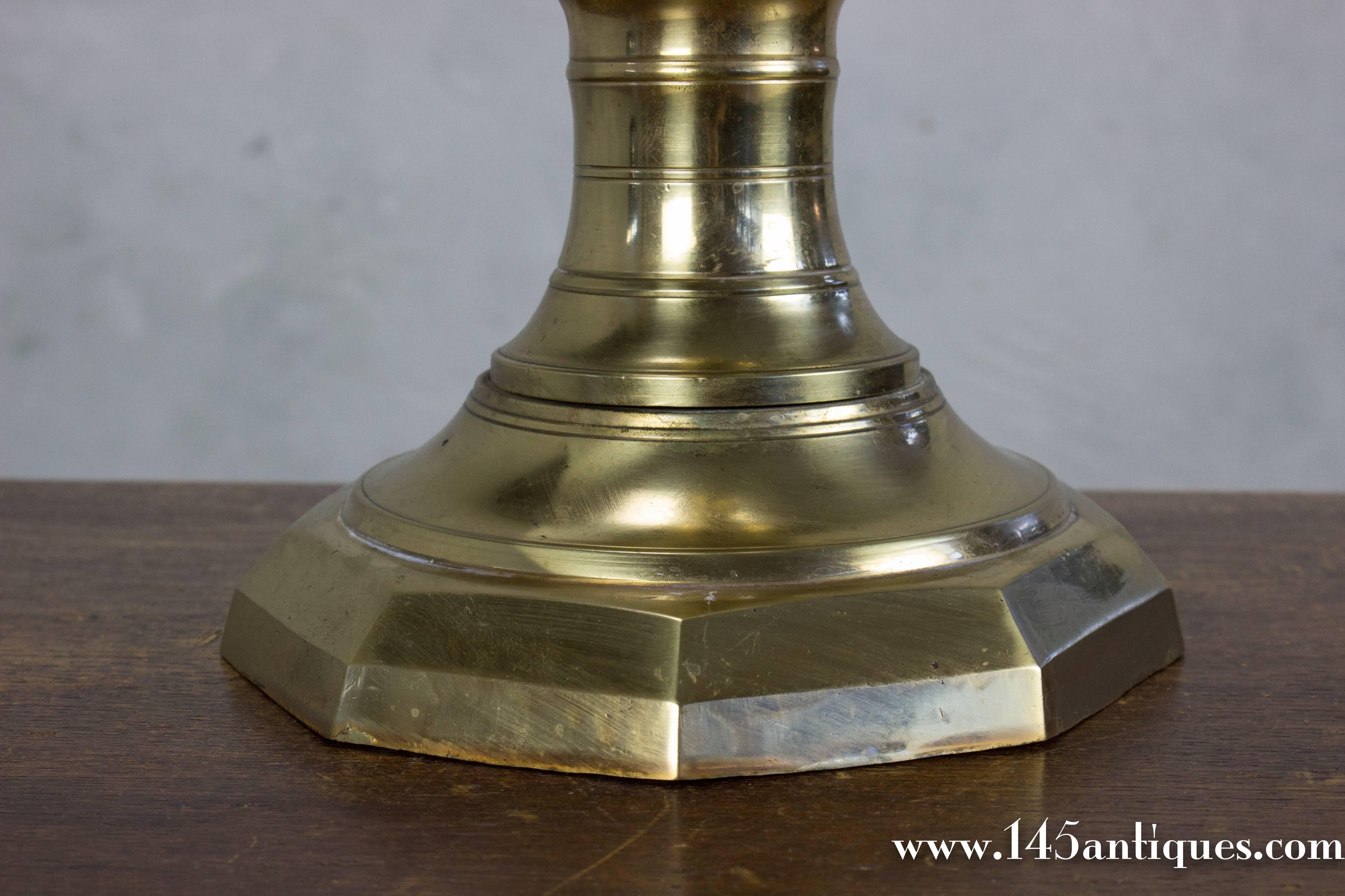 Tall French 1940s Bronze and Brass French 1940s Table Lamp In Good Condition For Sale In Buchanan, NY