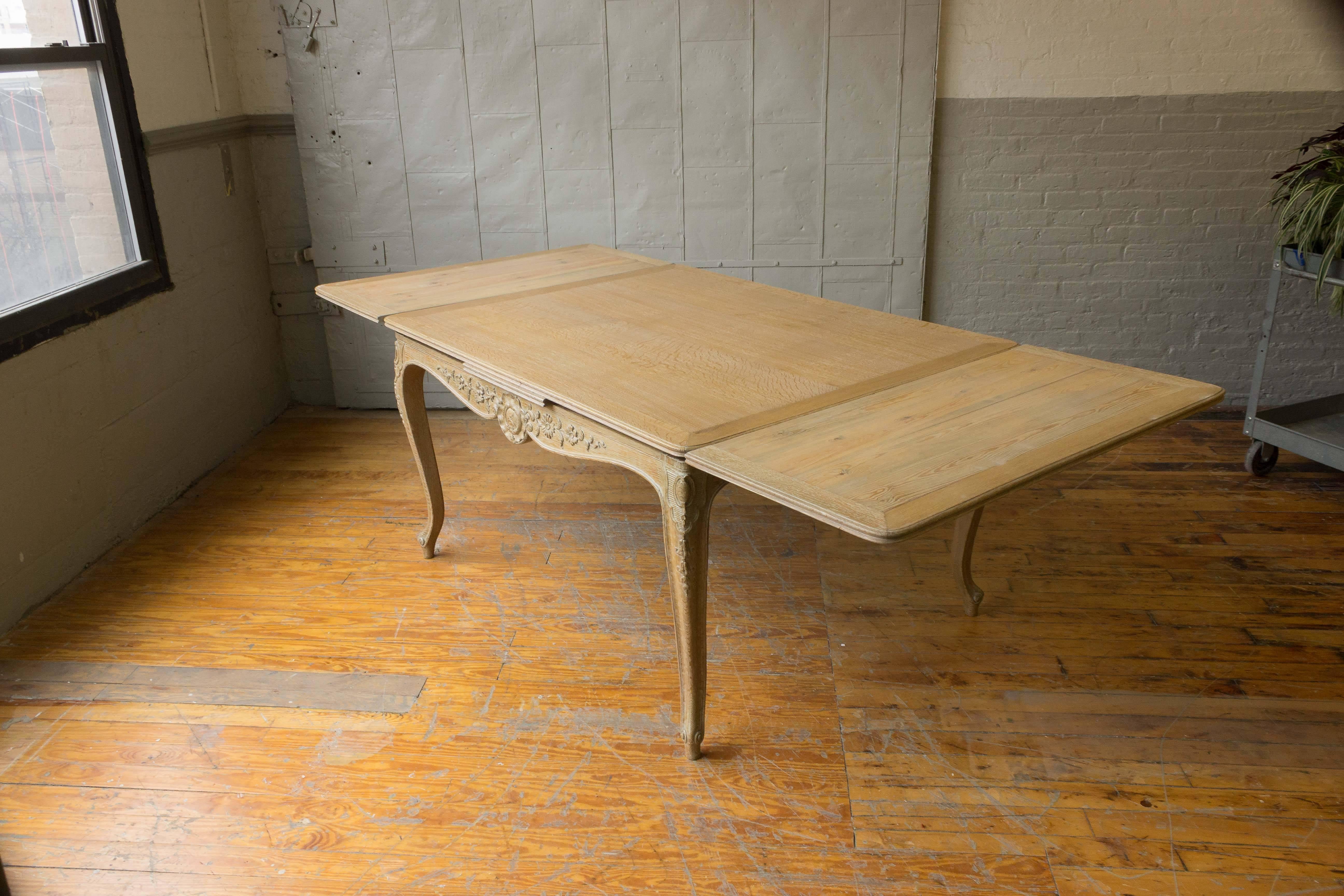 French Limed Oak Dining Table For Sale 2