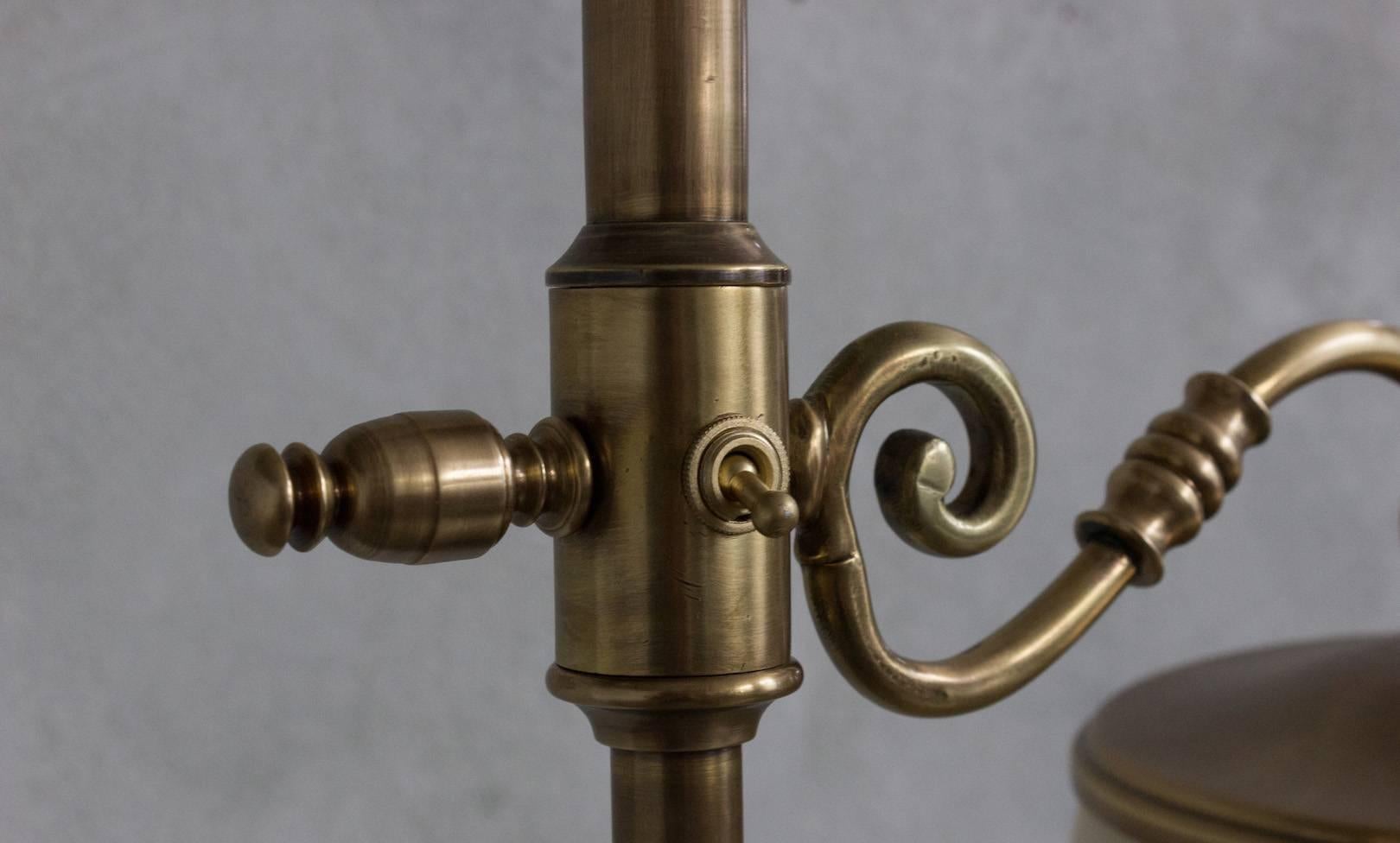 French, 1940s Brass Adjustable Reading Floor Lamp 2