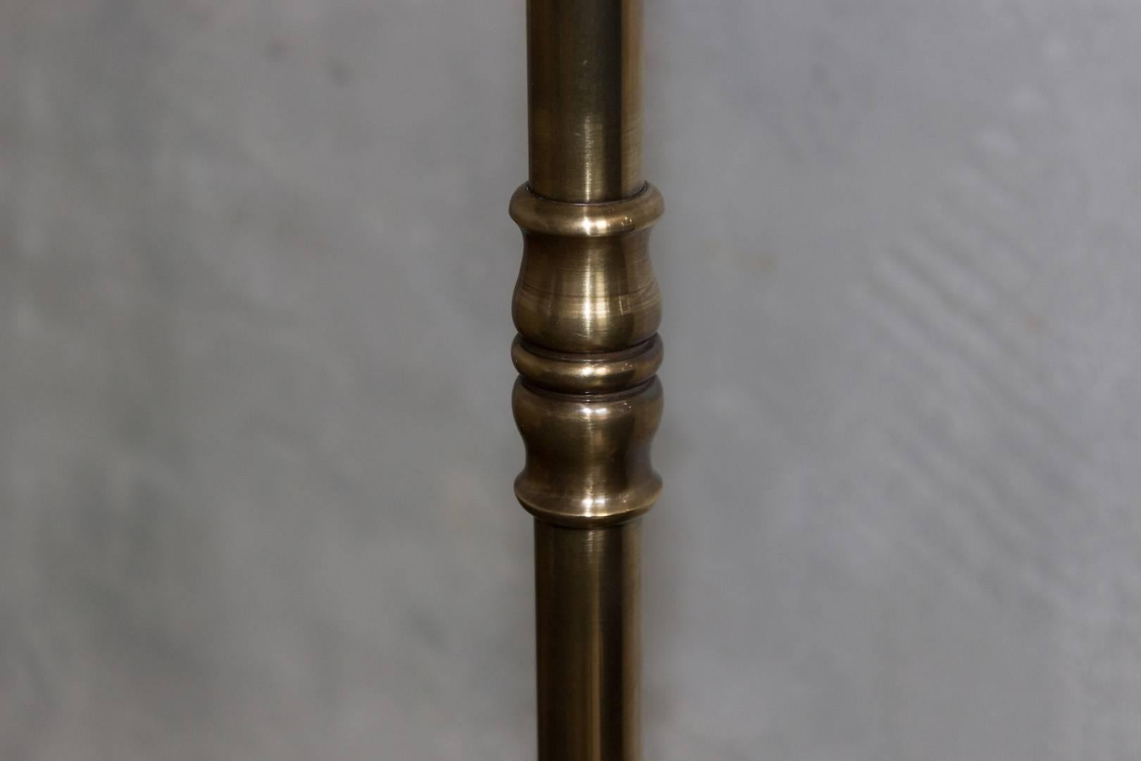 French, 1940s Brass Adjustable Reading Floor Lamp 5