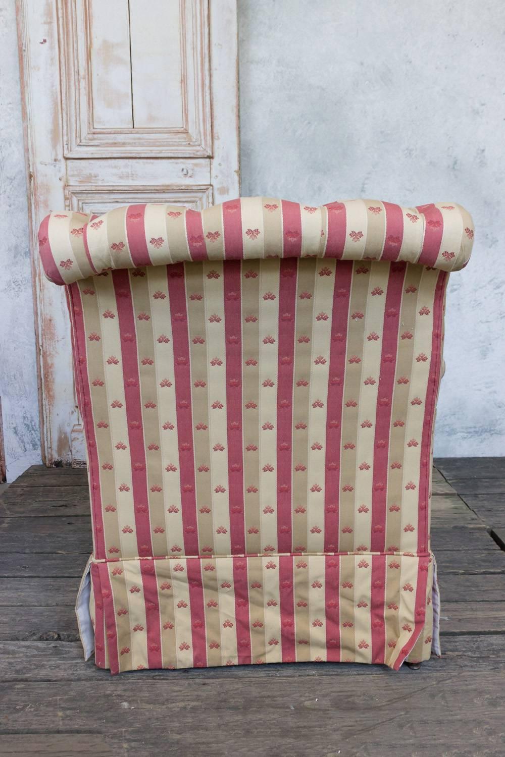 Fabric Pair of Large 19th Century French Armchairs