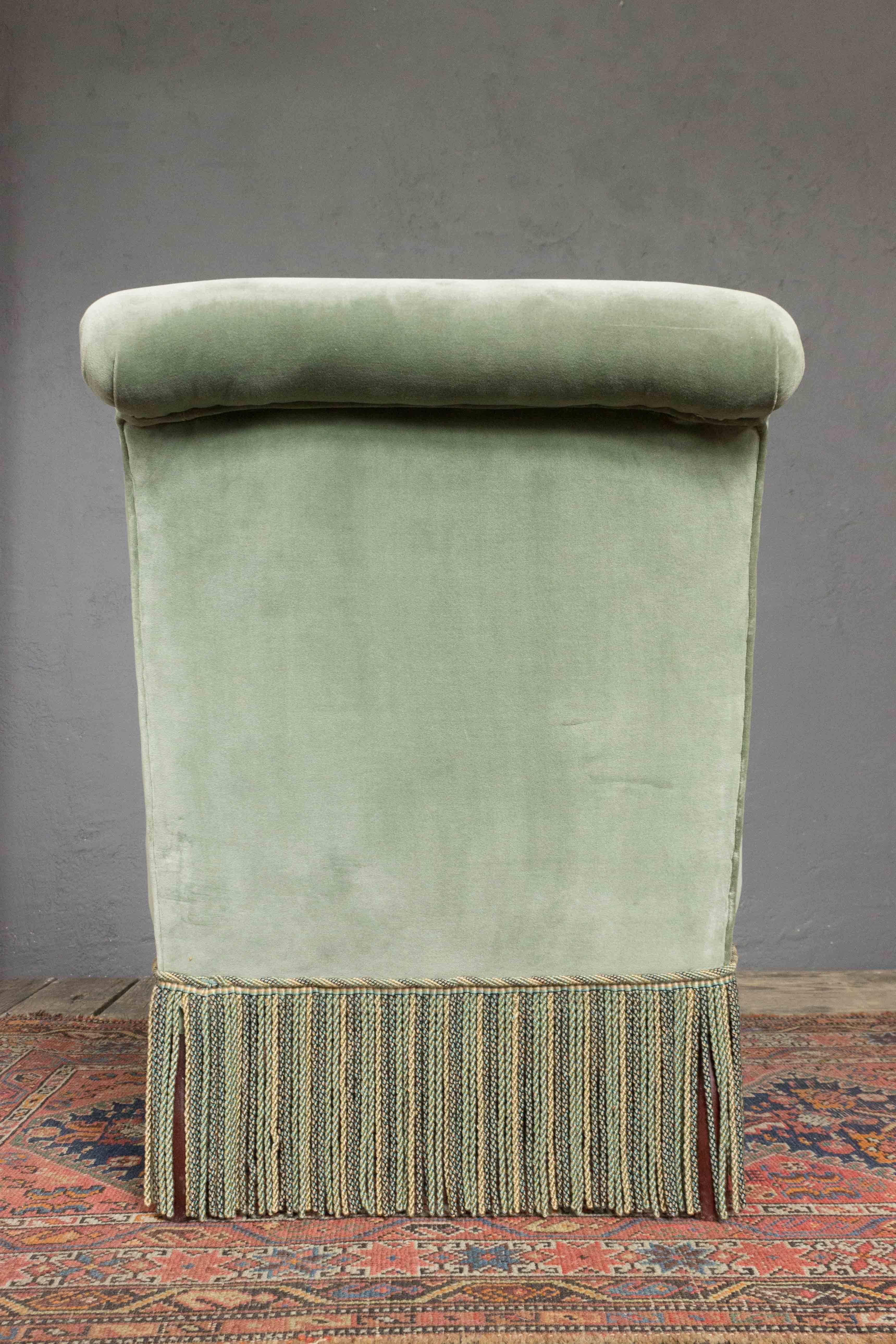 Pair of French 19th Century Napoleon III Scrolled Back Slipper Chairs 4