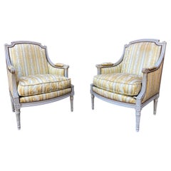 Vintage Pair of French Louis XVI Style Armchairs