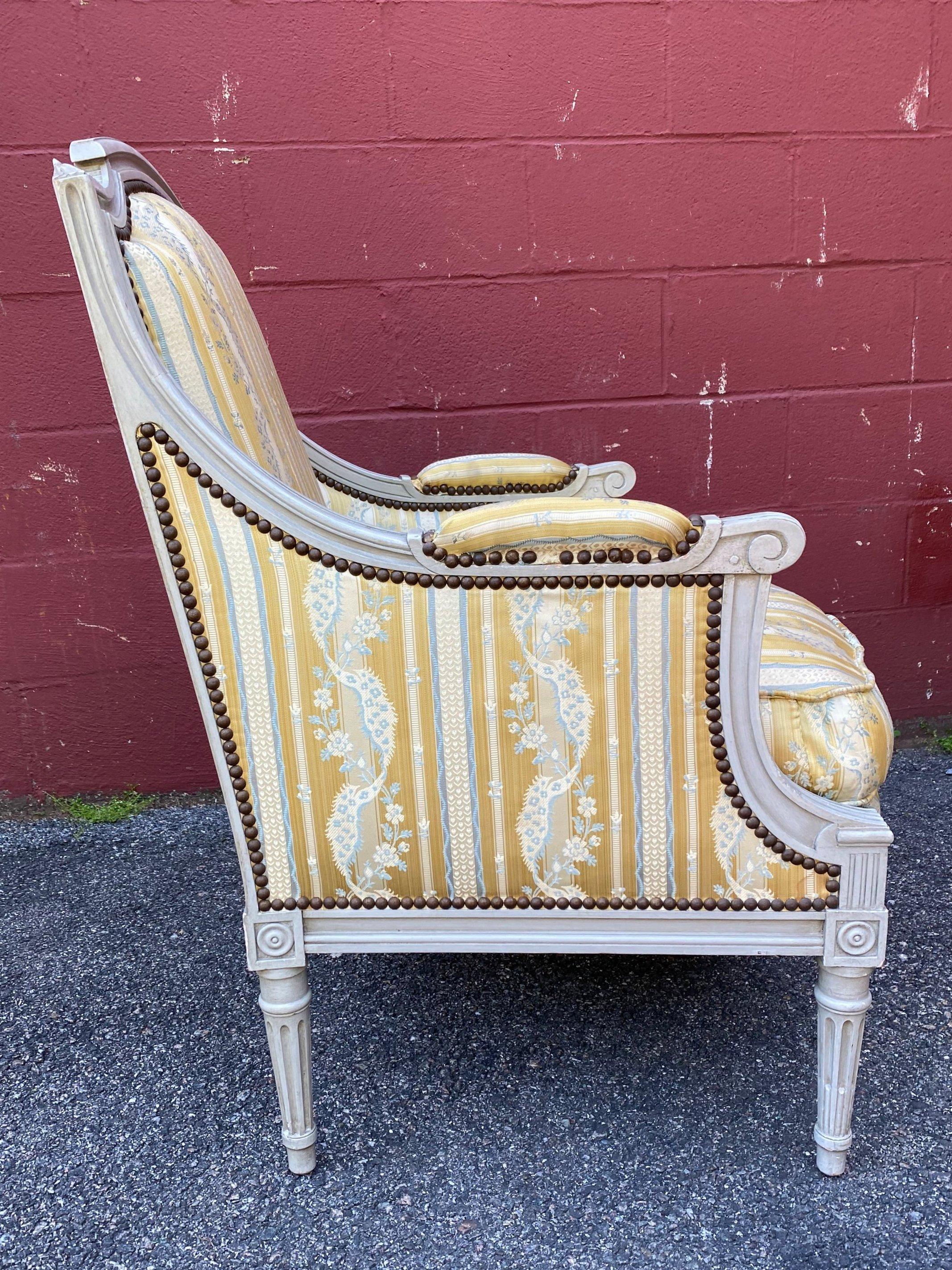 Pair of French Louis XVI Style Armchairs For Sale 3