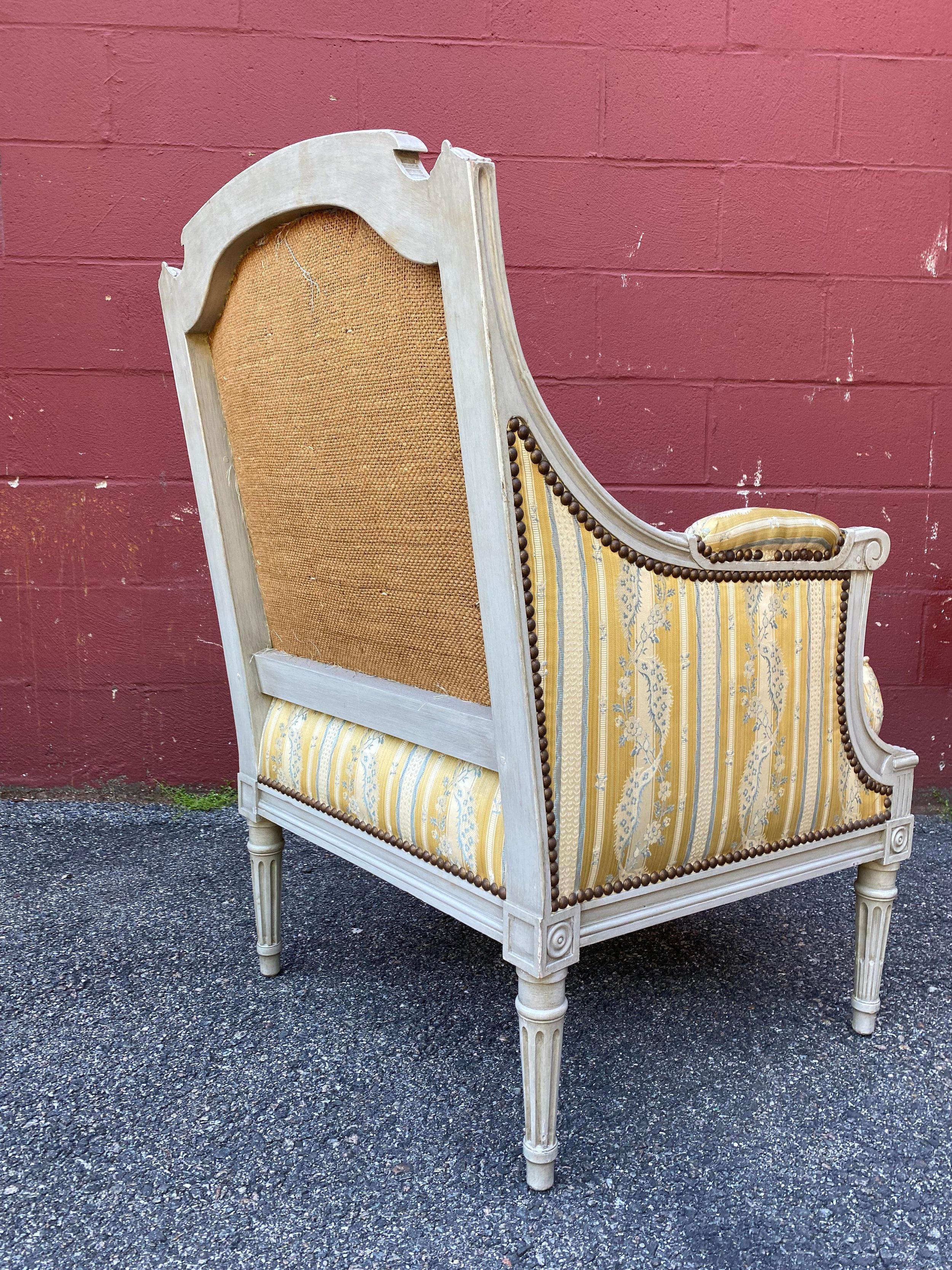 Pair of French Louis XVI Style Armchairs For Sale 4