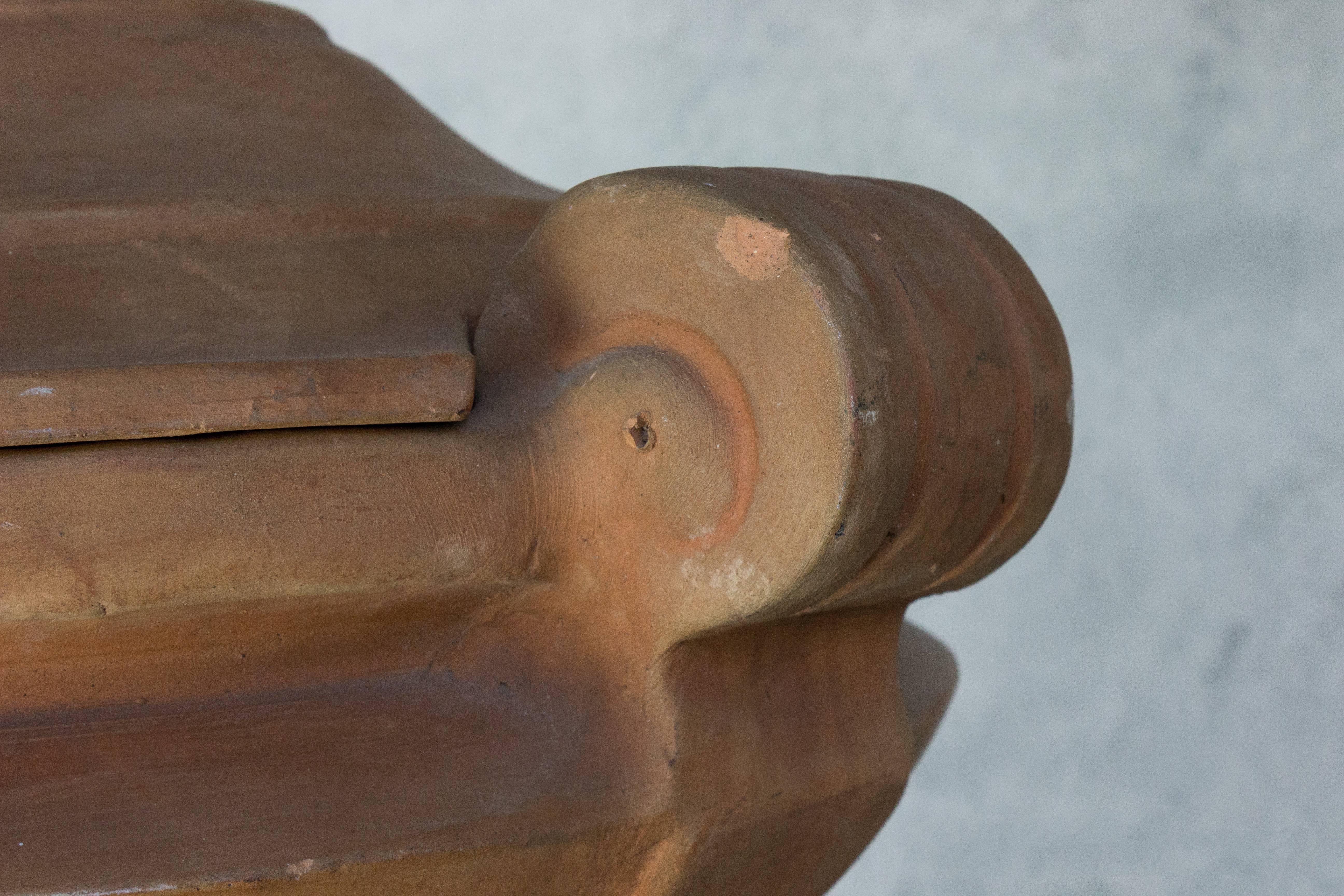 Decorative French 1920s Covered Terracotta Urn In Good Condition In Buchanan, NY