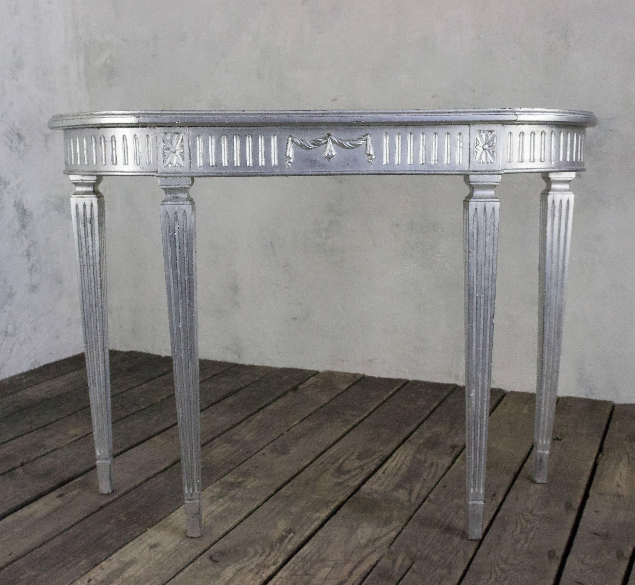 Mid-20th Century Silvered Neoclassical Style Console