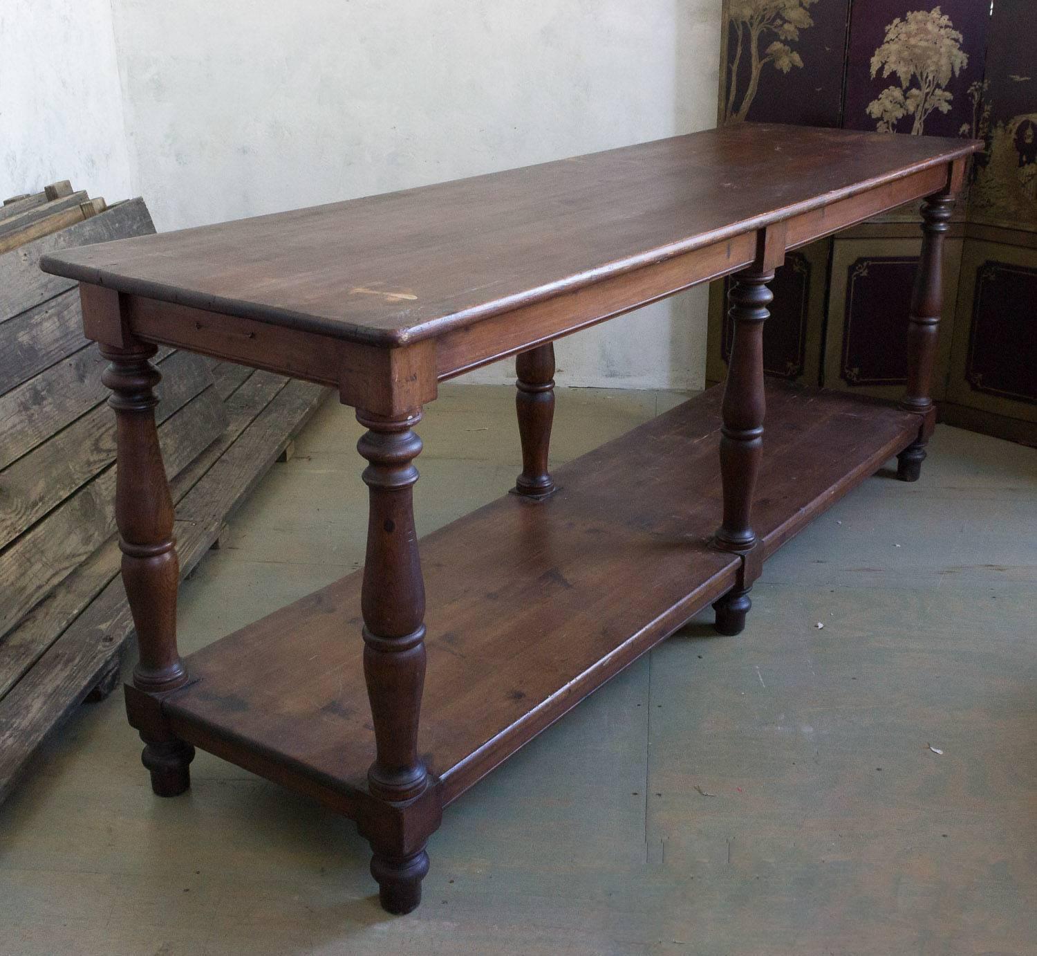 Large French 19th Century Draper's Table with Dark Finish 2