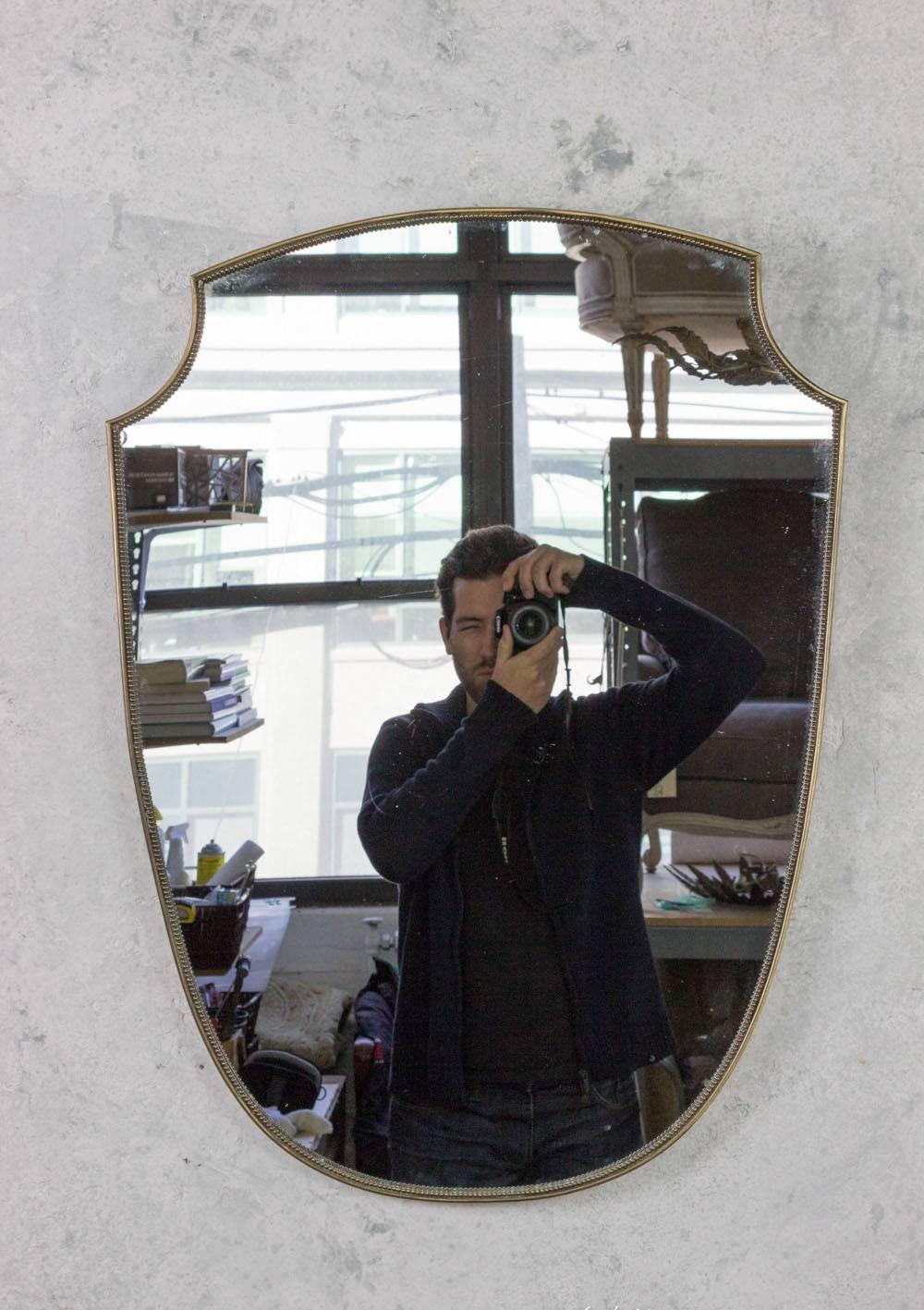 Mid-20th Century Midcentury Italian Shield Shape Mirror