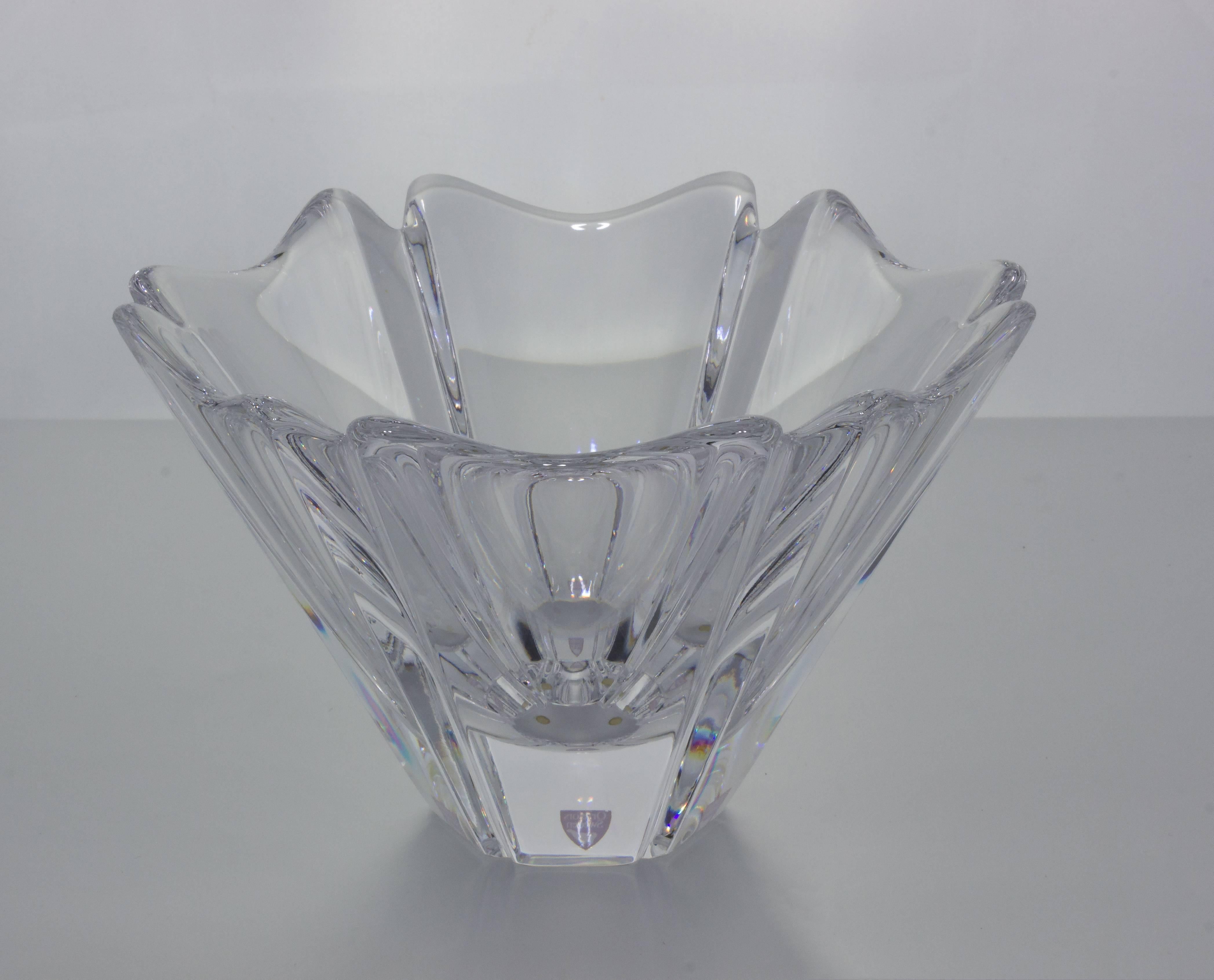 Swedish Crystal Petal Bowl For Sale 2
