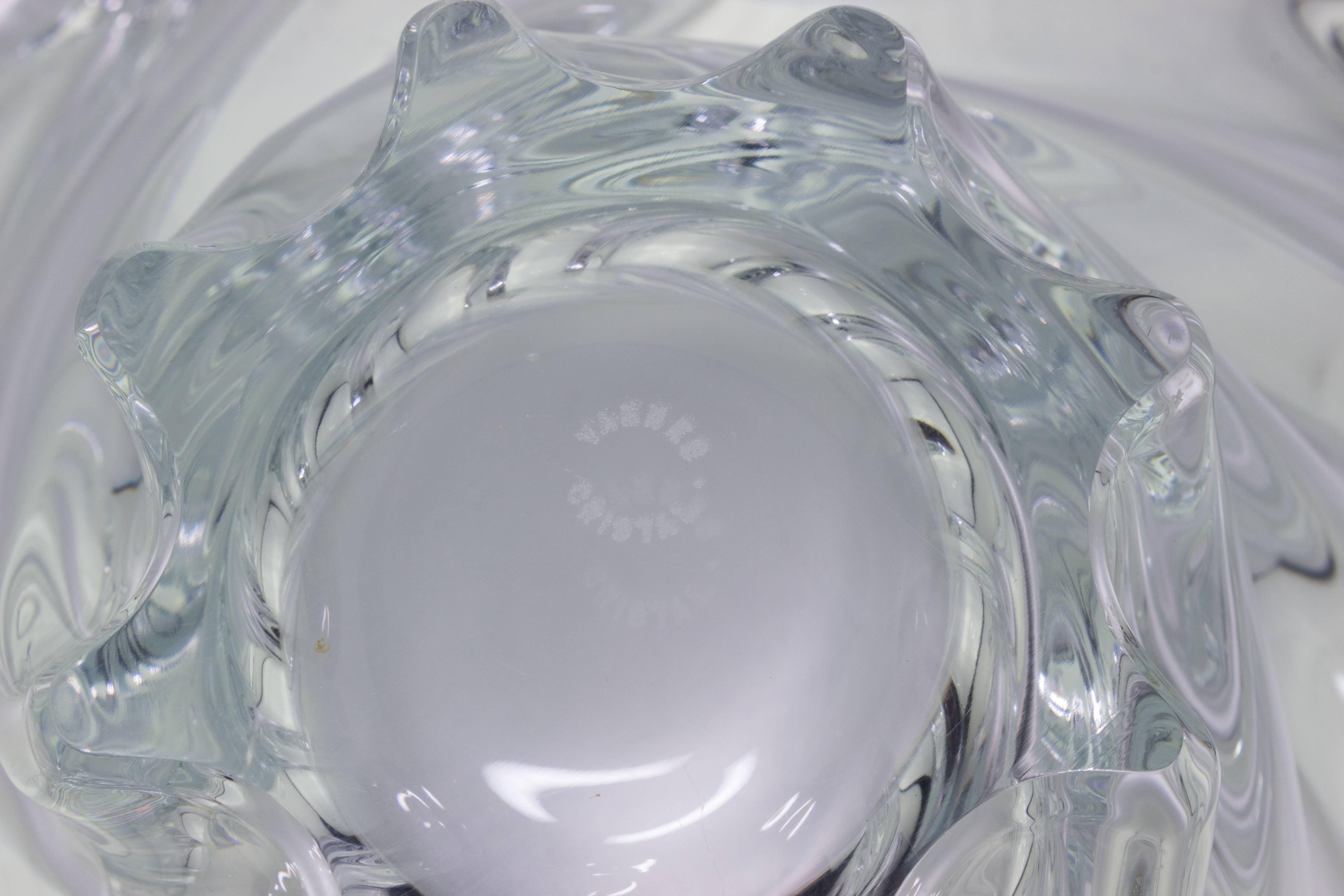 Mid-Century Modern Bol en cristal Vannes des années 1950 en vente