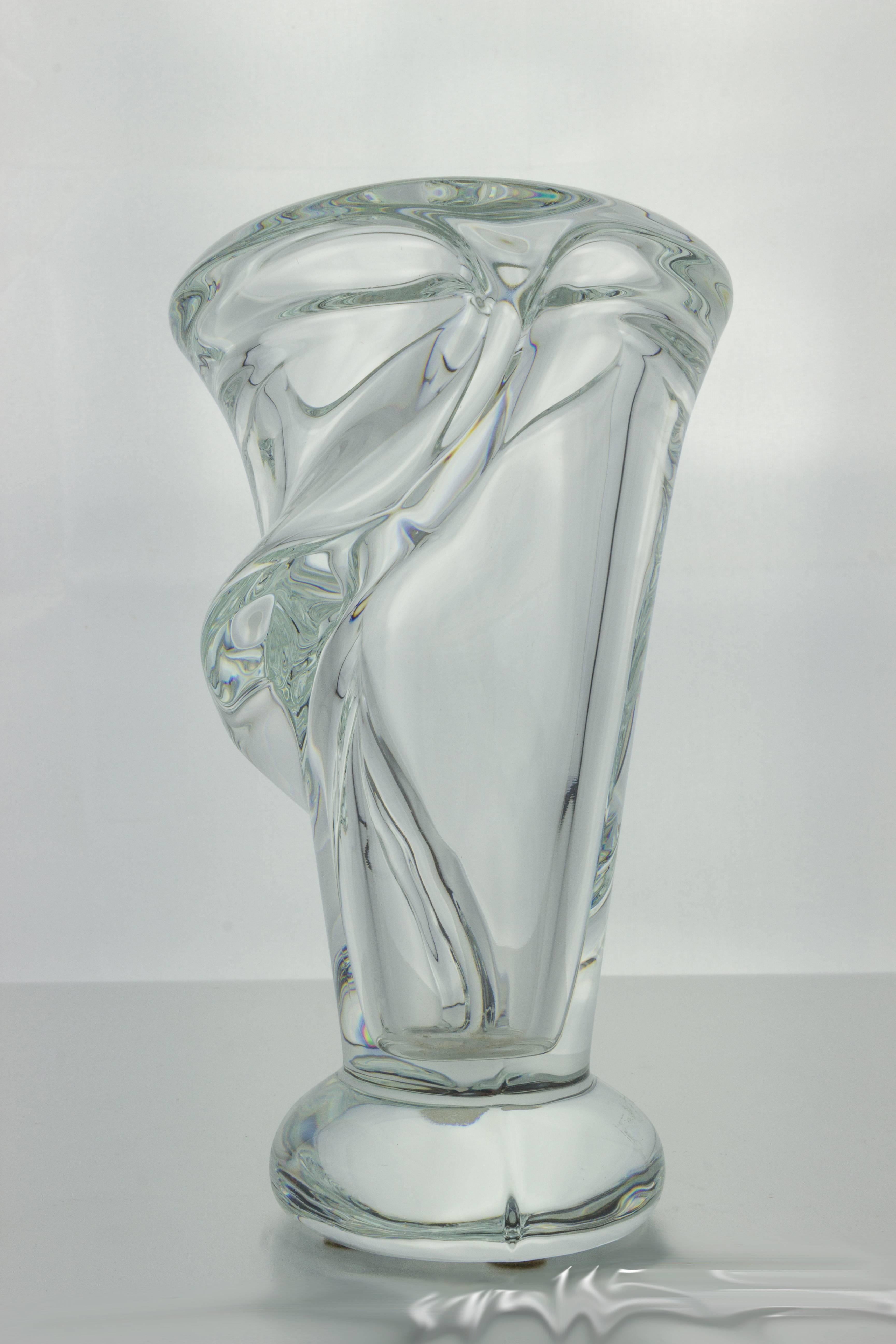 Beautiful Pair of Small French Crystal Vases 1