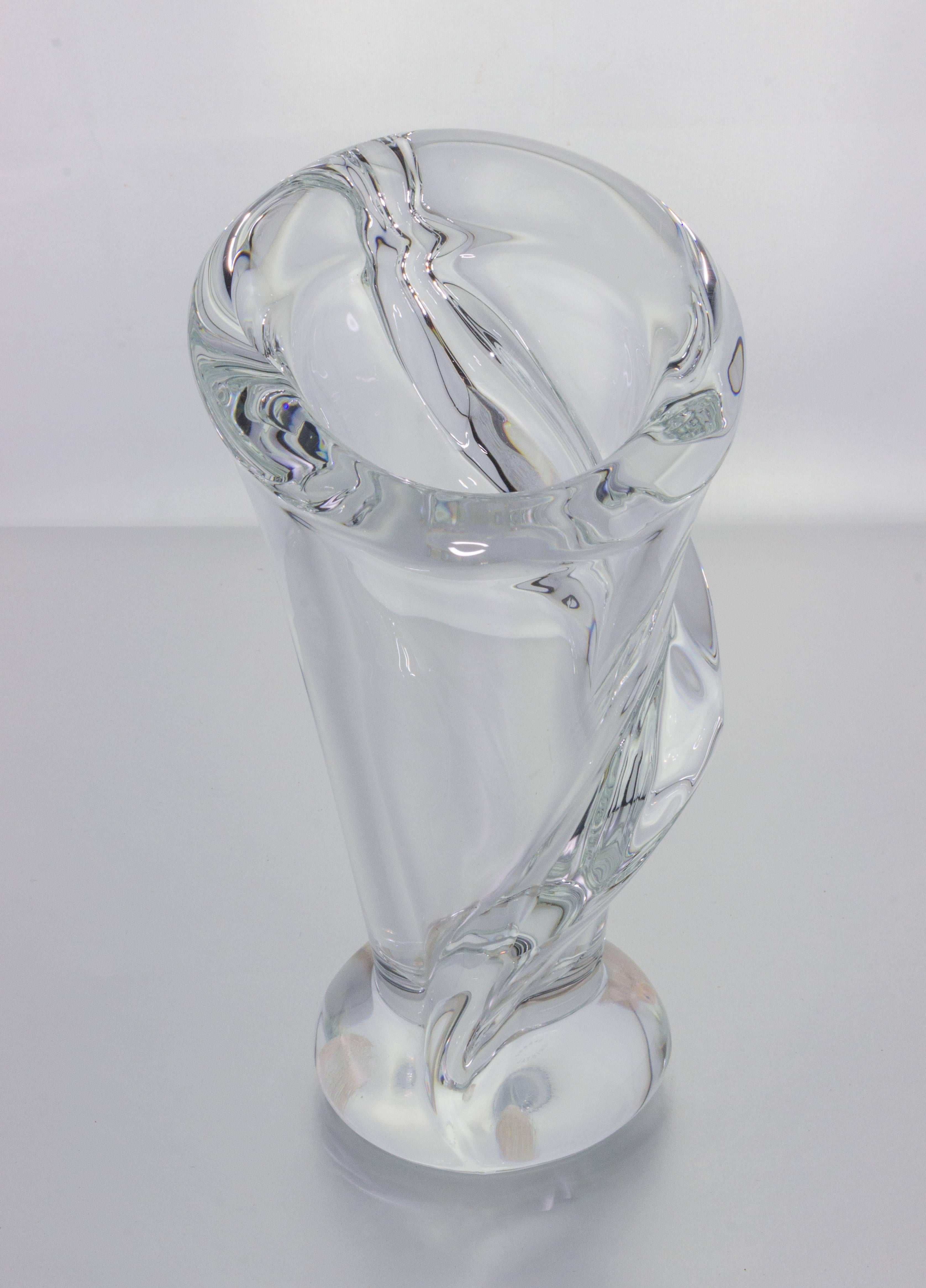 Beautiful Pair of Small French Crystal Vases 4