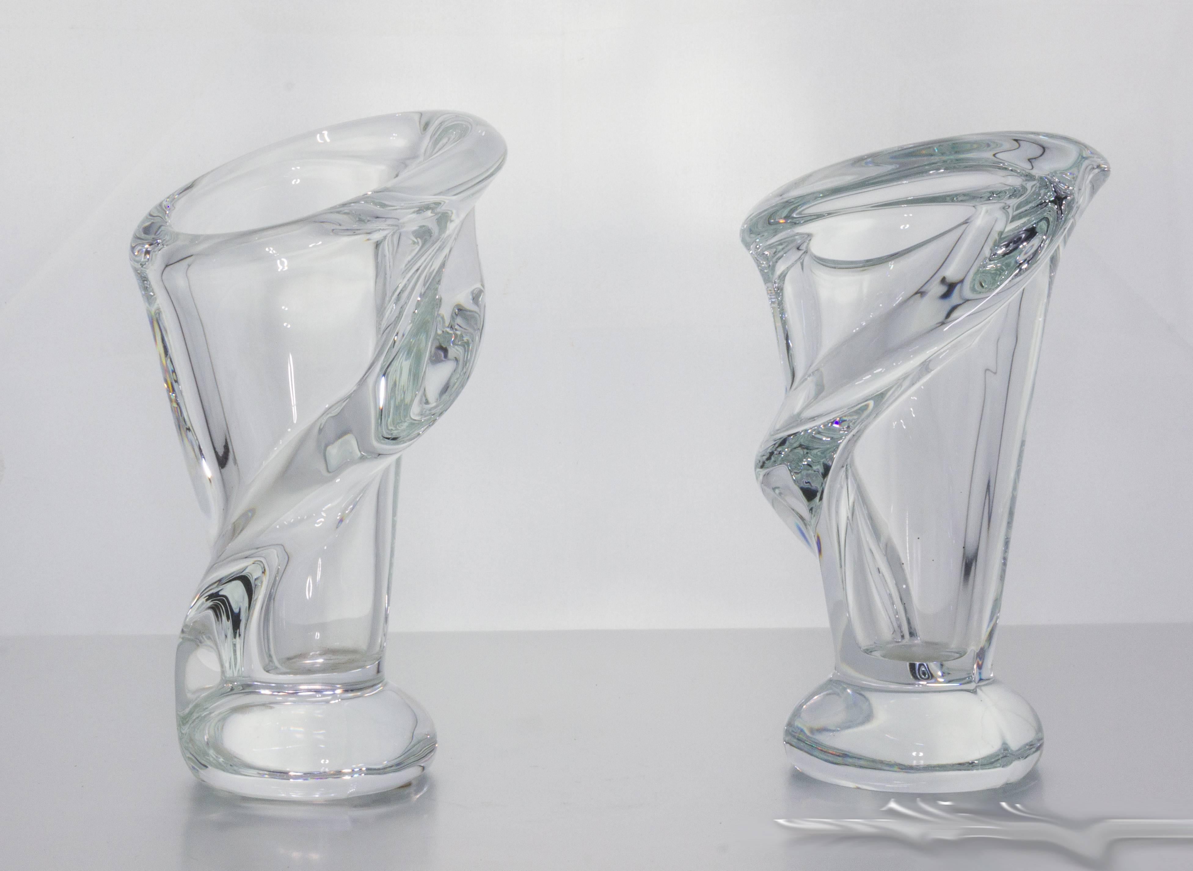 Beautiful Pair of Small French Crystal Vases 5