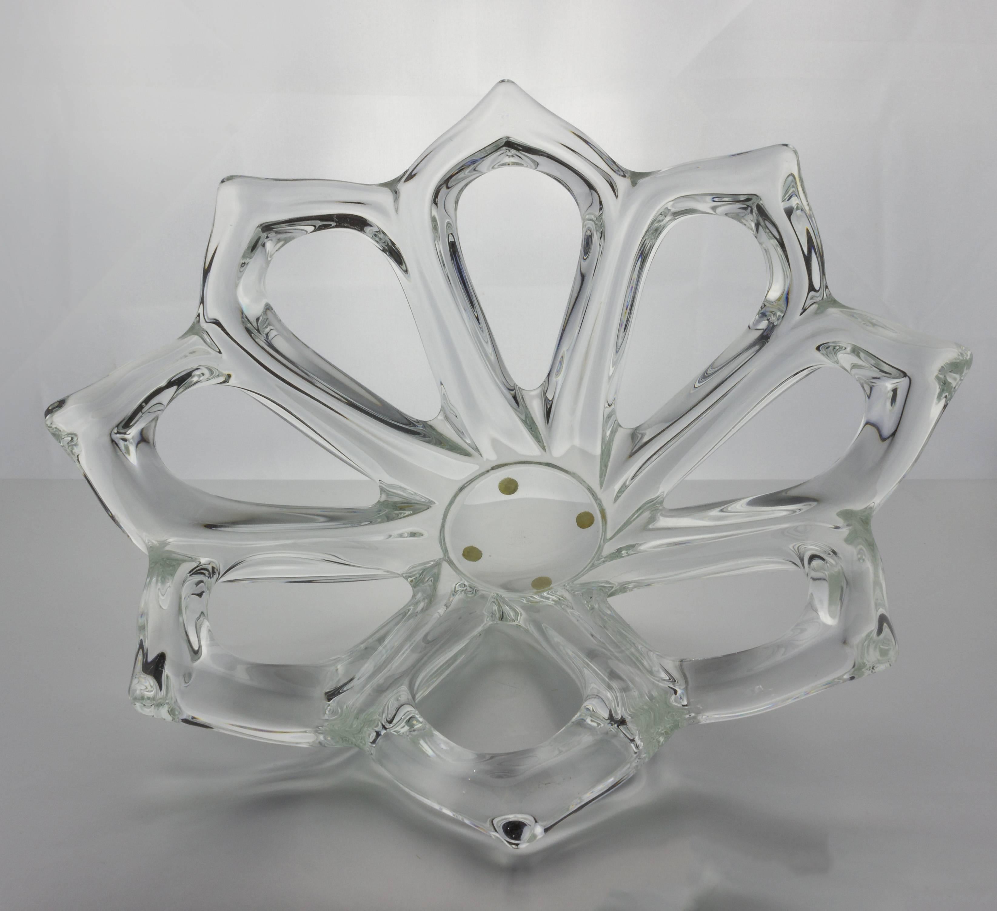 French Crystal Bowl with Open Petal Design 1