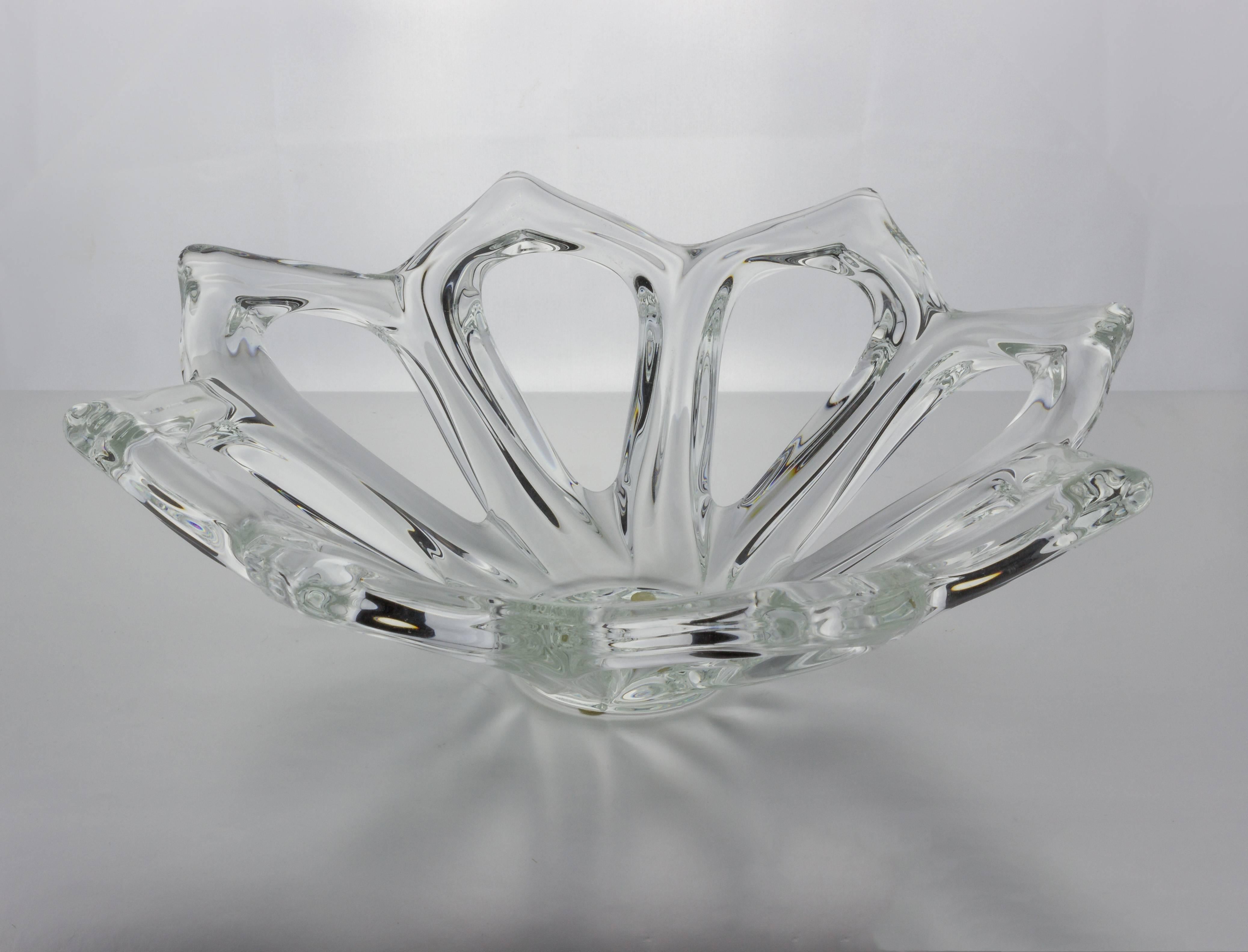 French Crystal Bowl with Open Petal Design 3