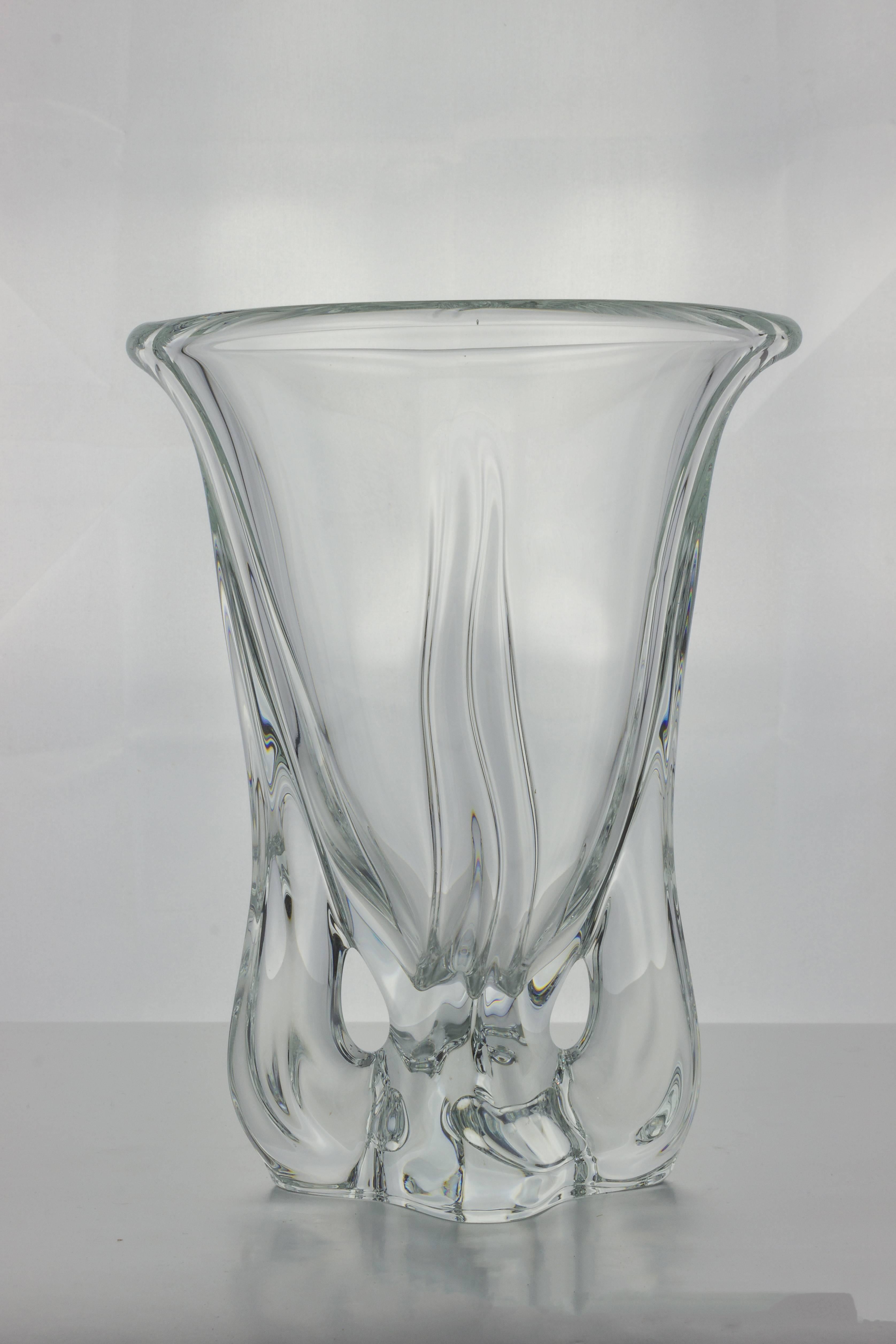 French Pair of Vannes Crystal Vases