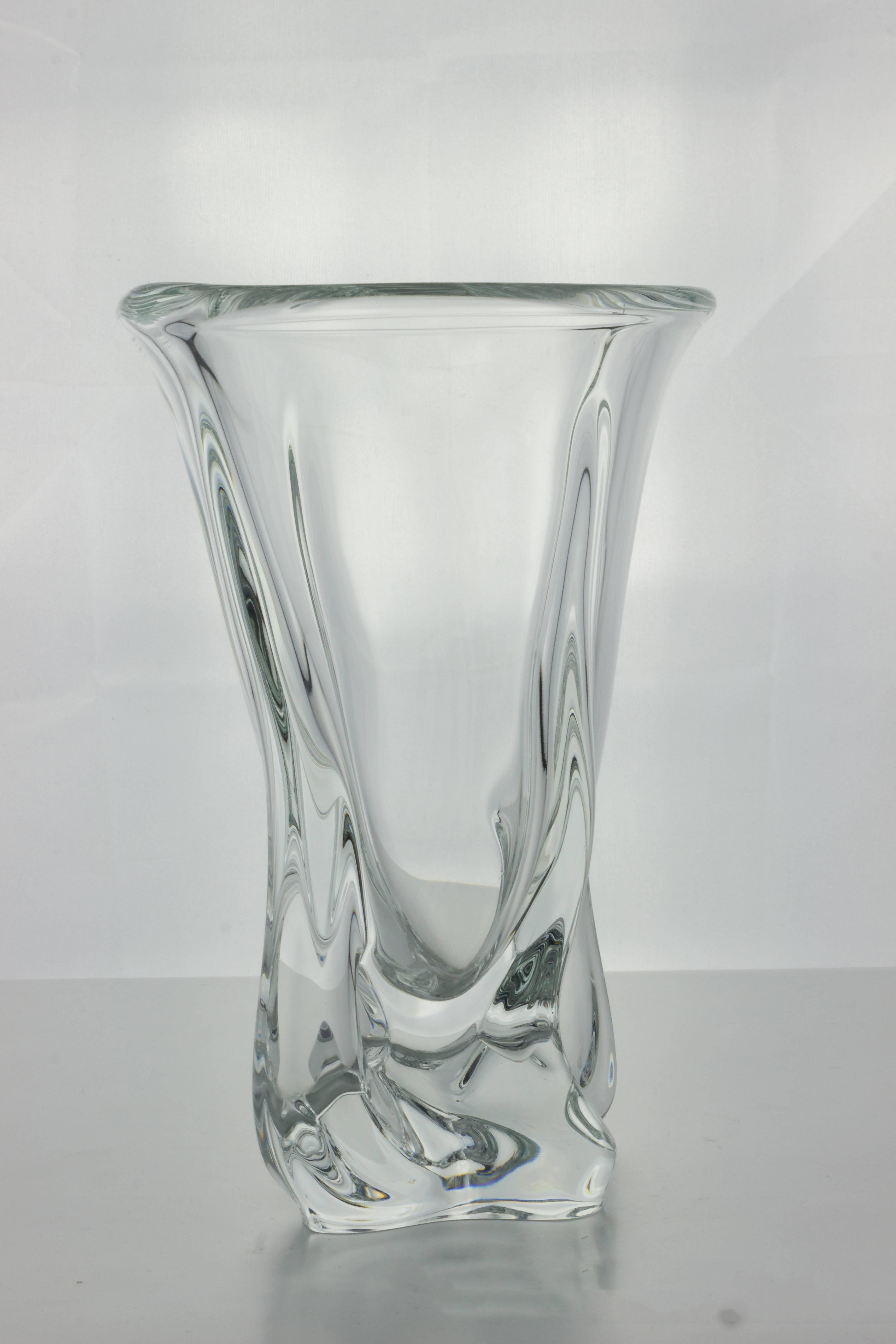Glass Pair of Vannes Crystal Vases