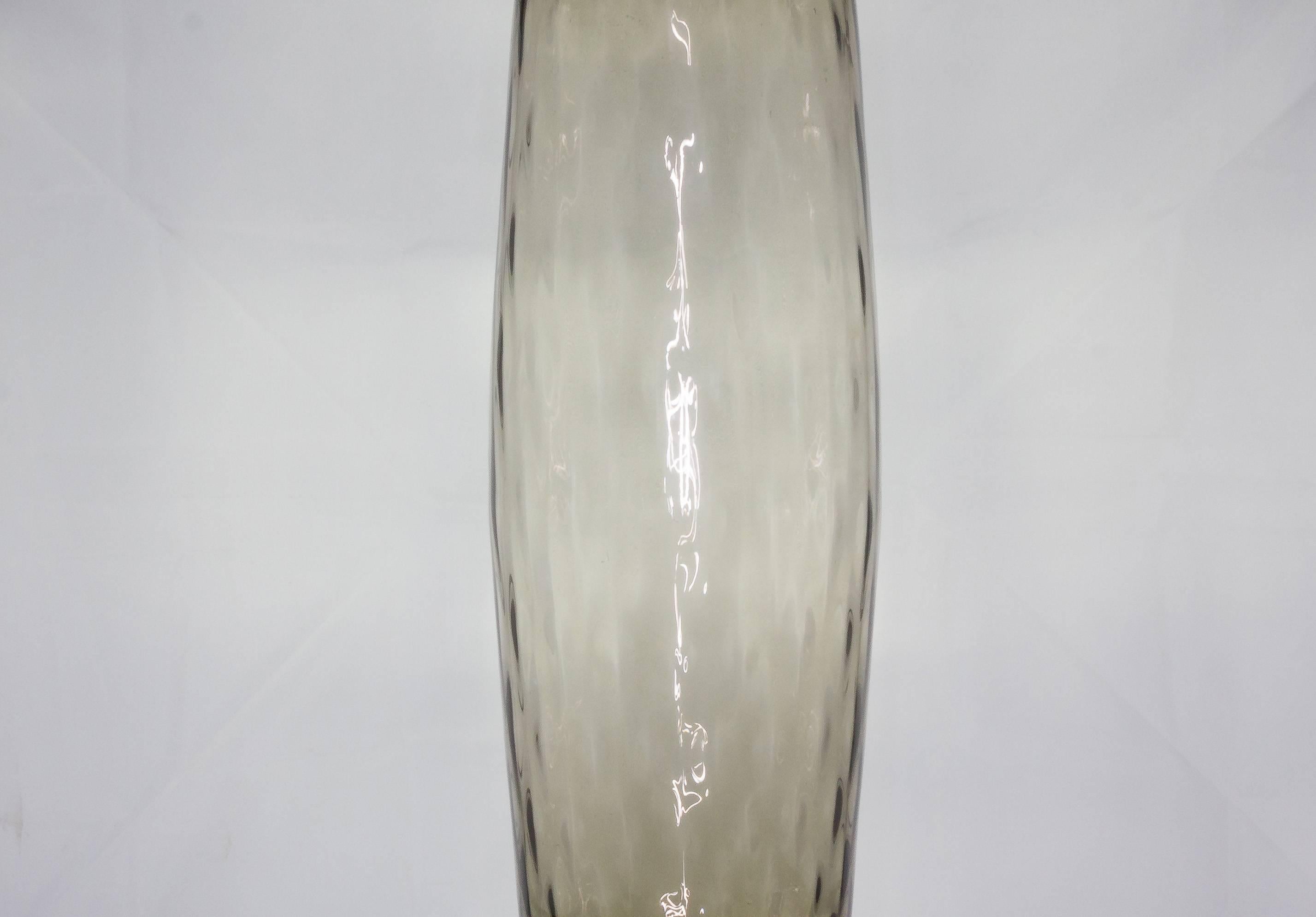 Art Glass Mid Century Grey Empoli Vase