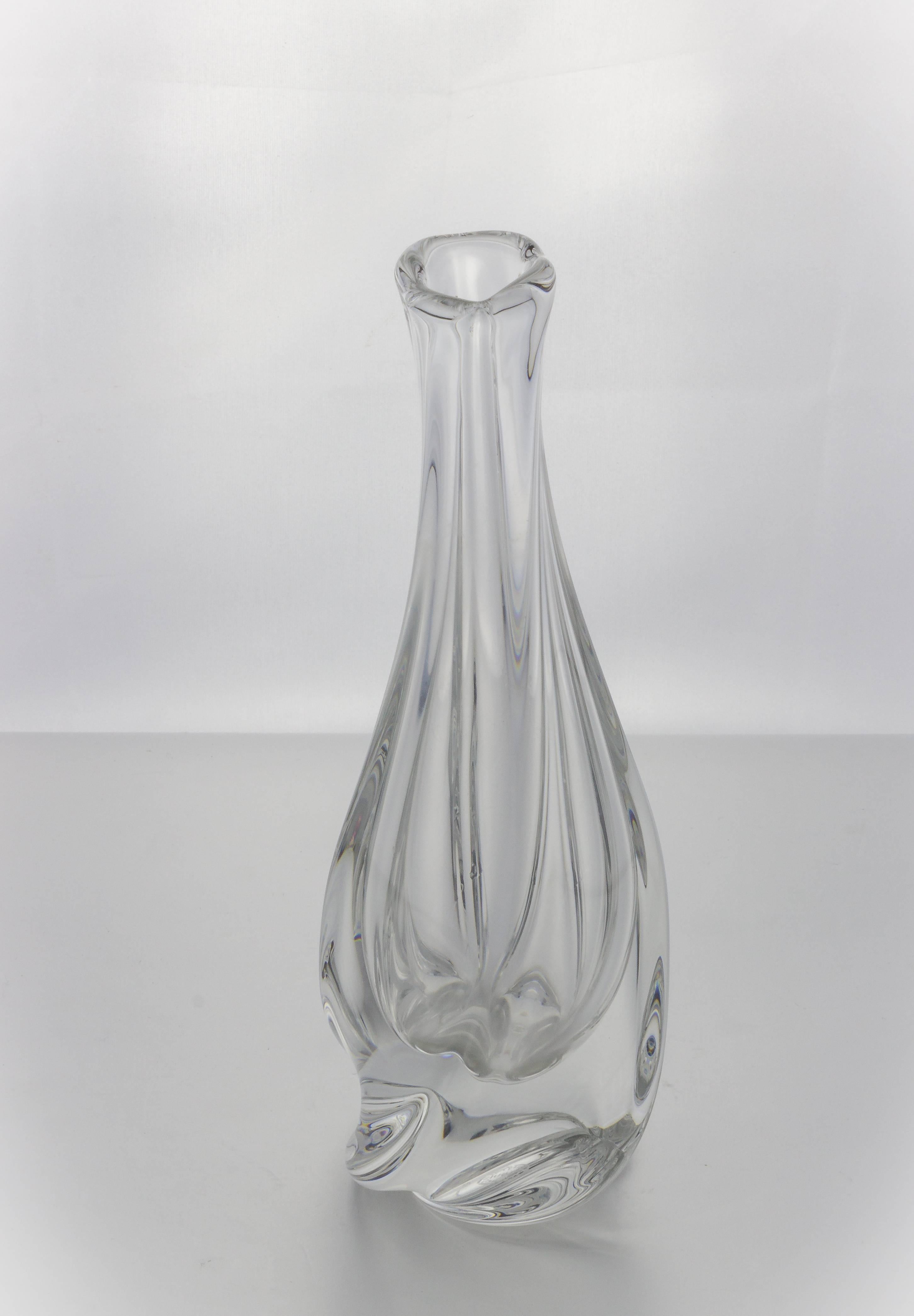 Mid-20th Century French Crystal Bud Vase