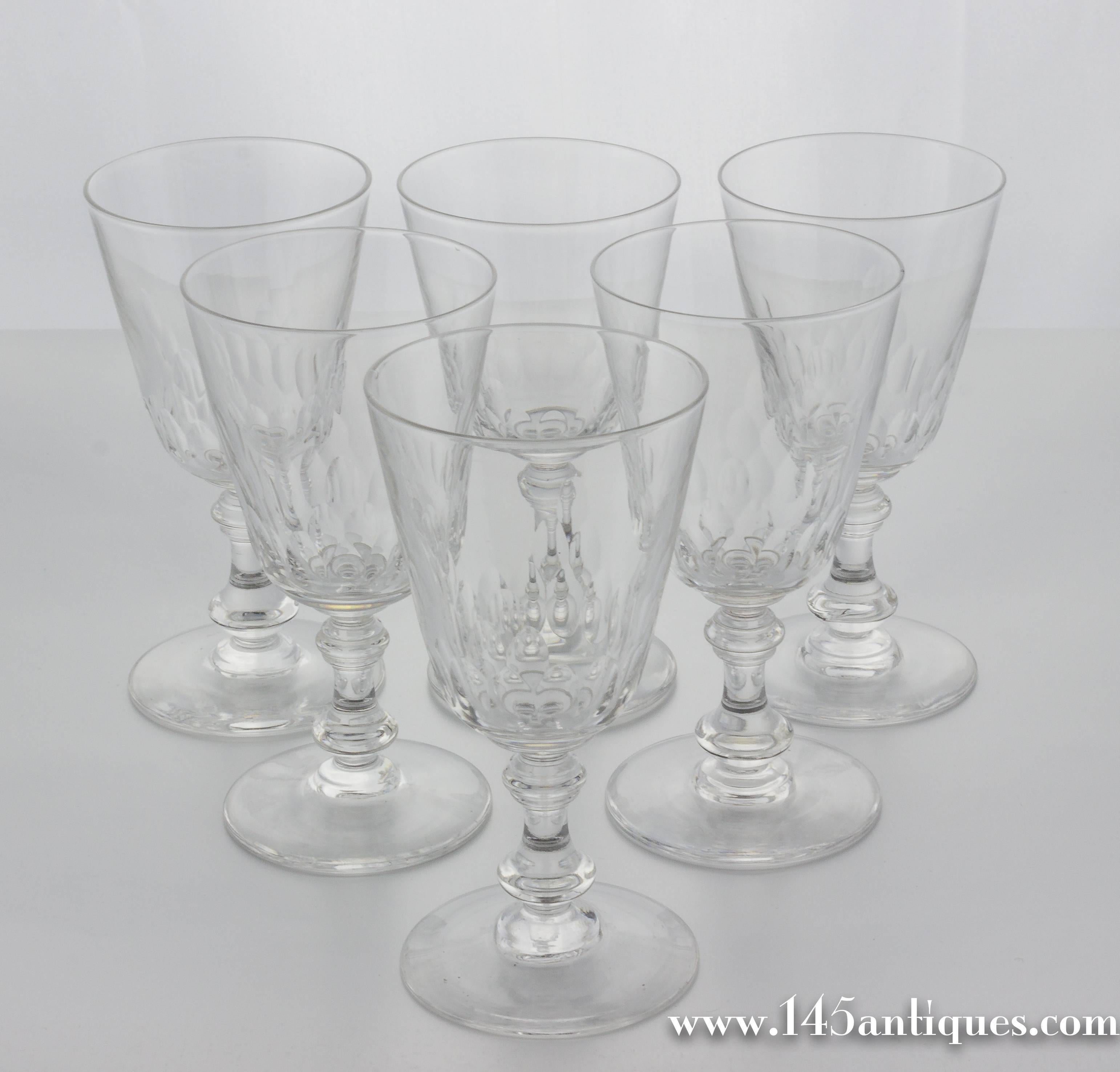Hand-Crafted 1930s French Crystal Glassware 24-Piece Set