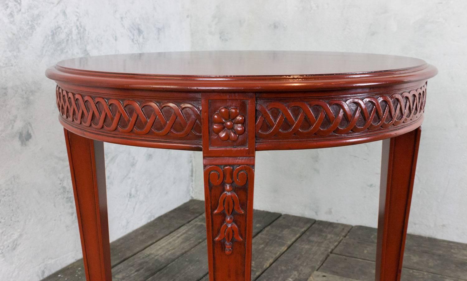 china solid wood round end table