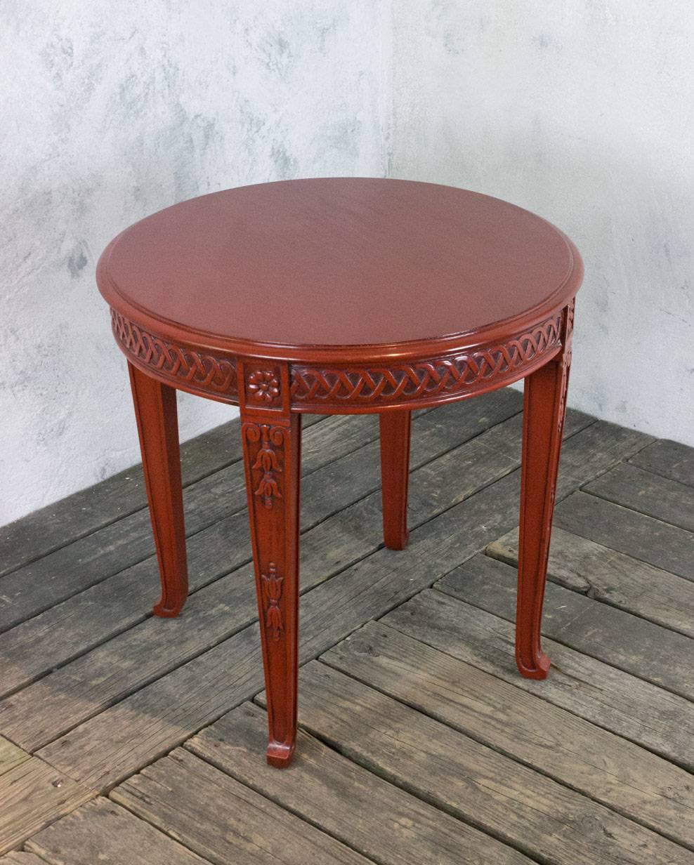 Paint Chinese Modern Style Round End Table For Sale