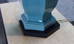 1950s Turquoise Blue Chinese Modern Table Lamp