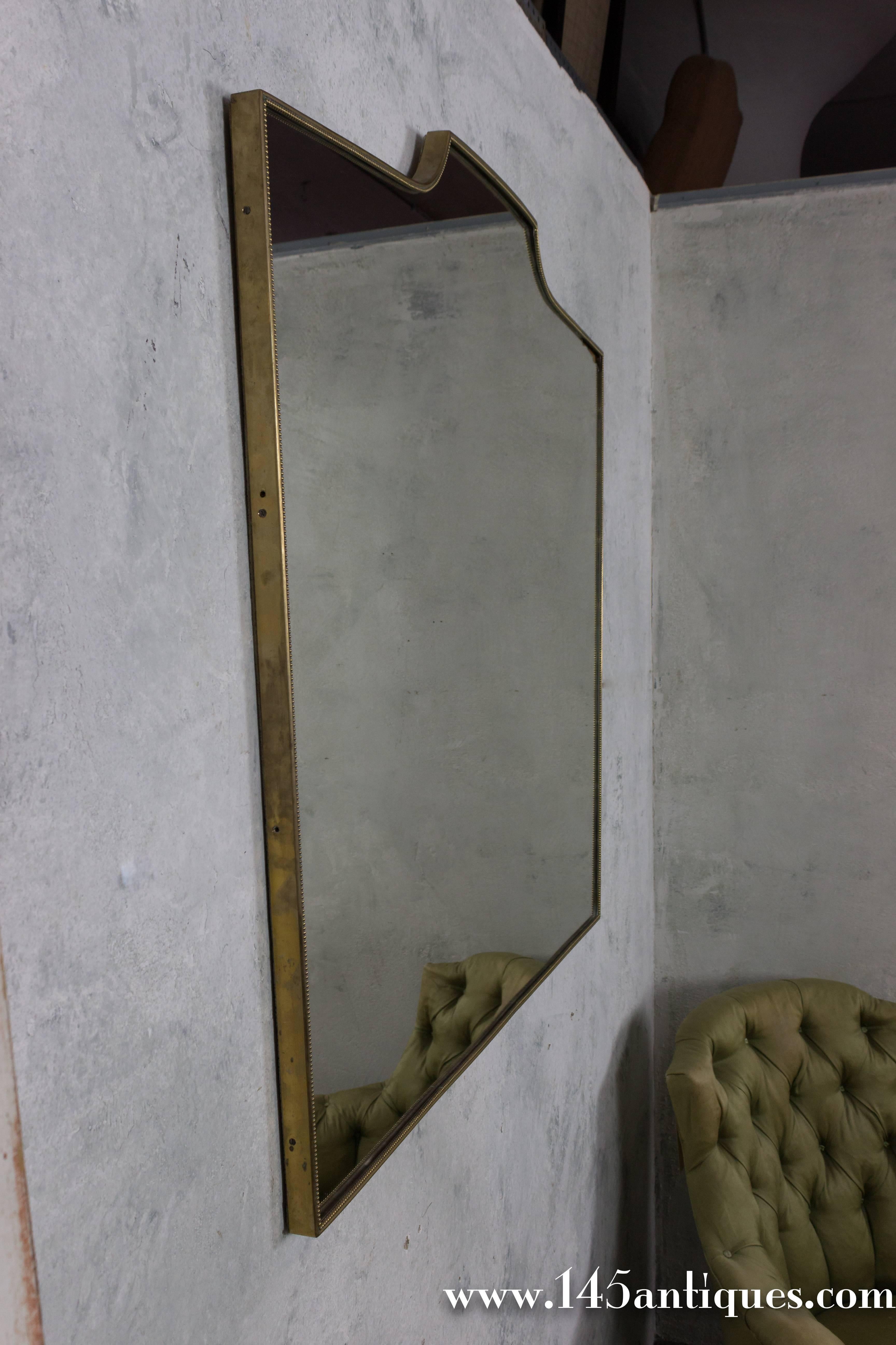 Large Mid-Century Modern Italian Mirror In Excellent Condition In Buchanan, NY