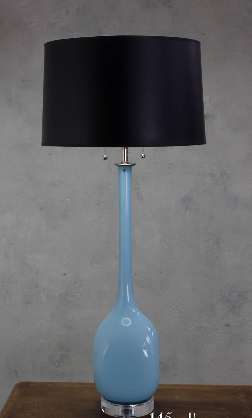 Mid-Century Modern Pair of Unusual Italian, 1960s Murano Glass Table Lamps