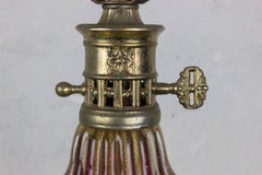 Italian Mid Century Red and Gold Murano Table Lamp