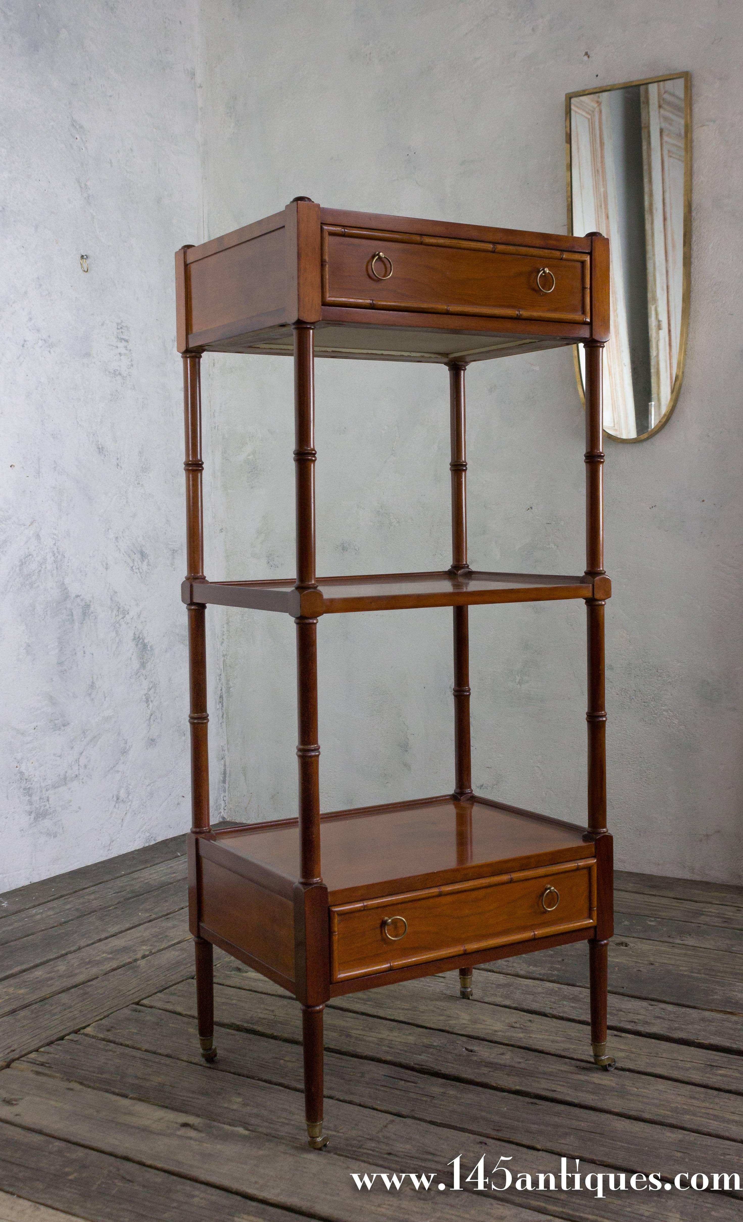Mid-20th Century American 1940s Three-Tiered Mahogany Etagere For Sale