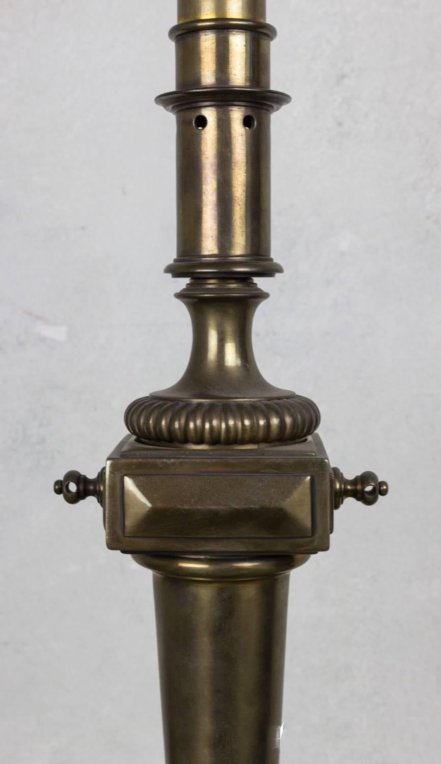 Pair of Brass Neoclassical Table Lamps For Sale 1