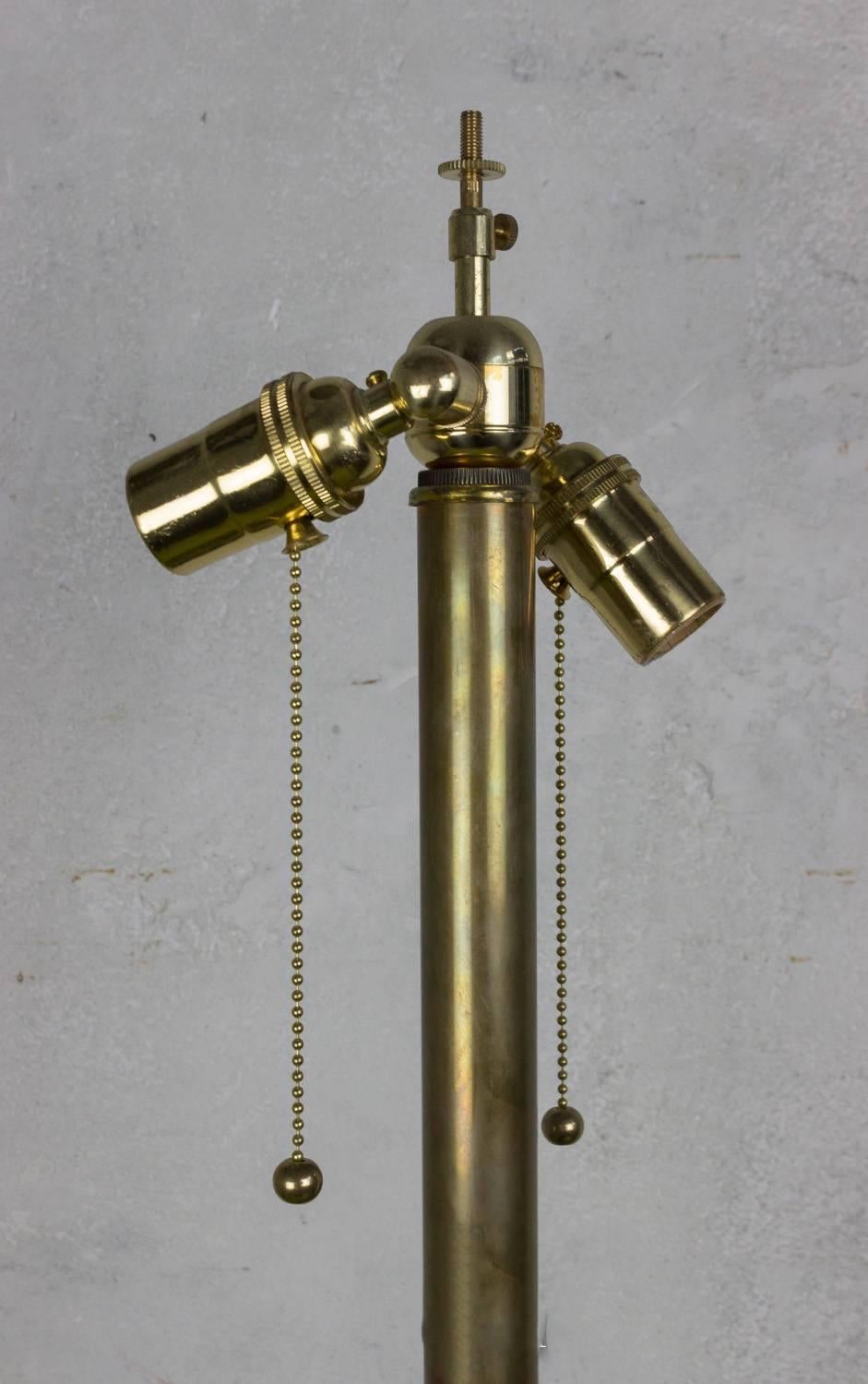 Mid-20th Century Pair of Brass Neoclassical Table Lamps For Sale