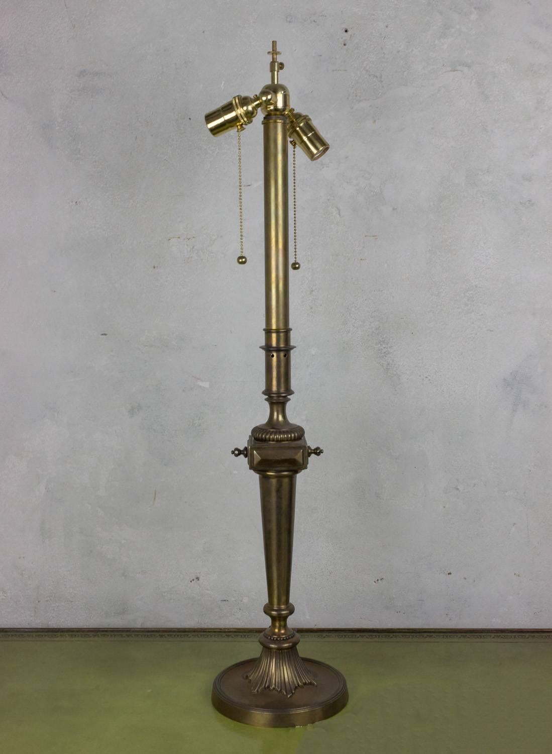 Pair of Brass Neoclassical Table Lamps For Sale 5