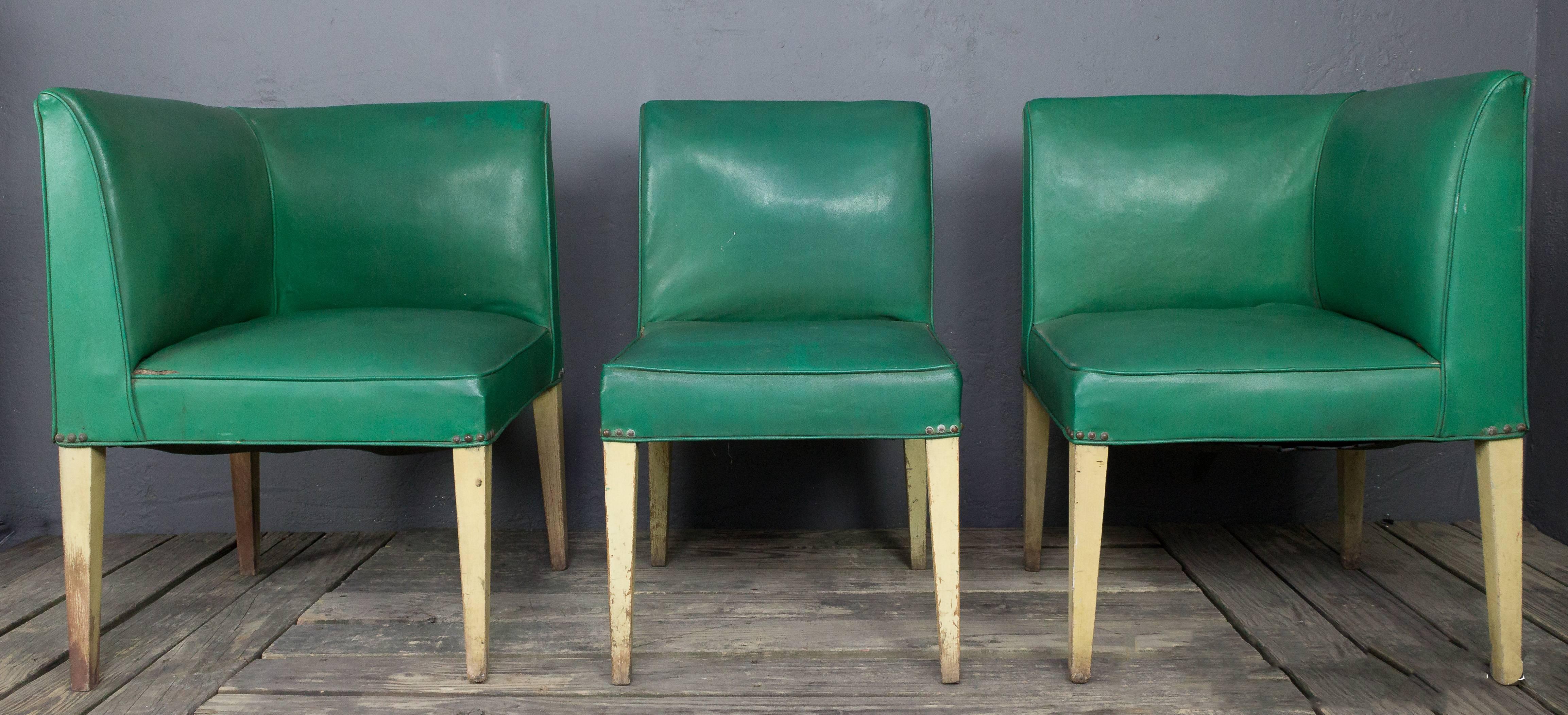 Modern American 1940s Three-Piece Vinyl Banquette