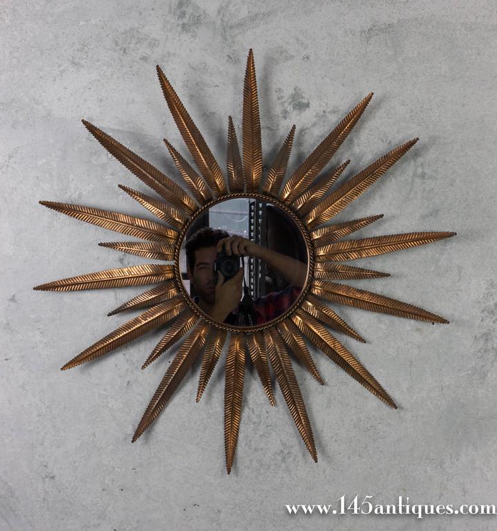 CopperPlated Sunburst Mirror For Sale at 1stdibs