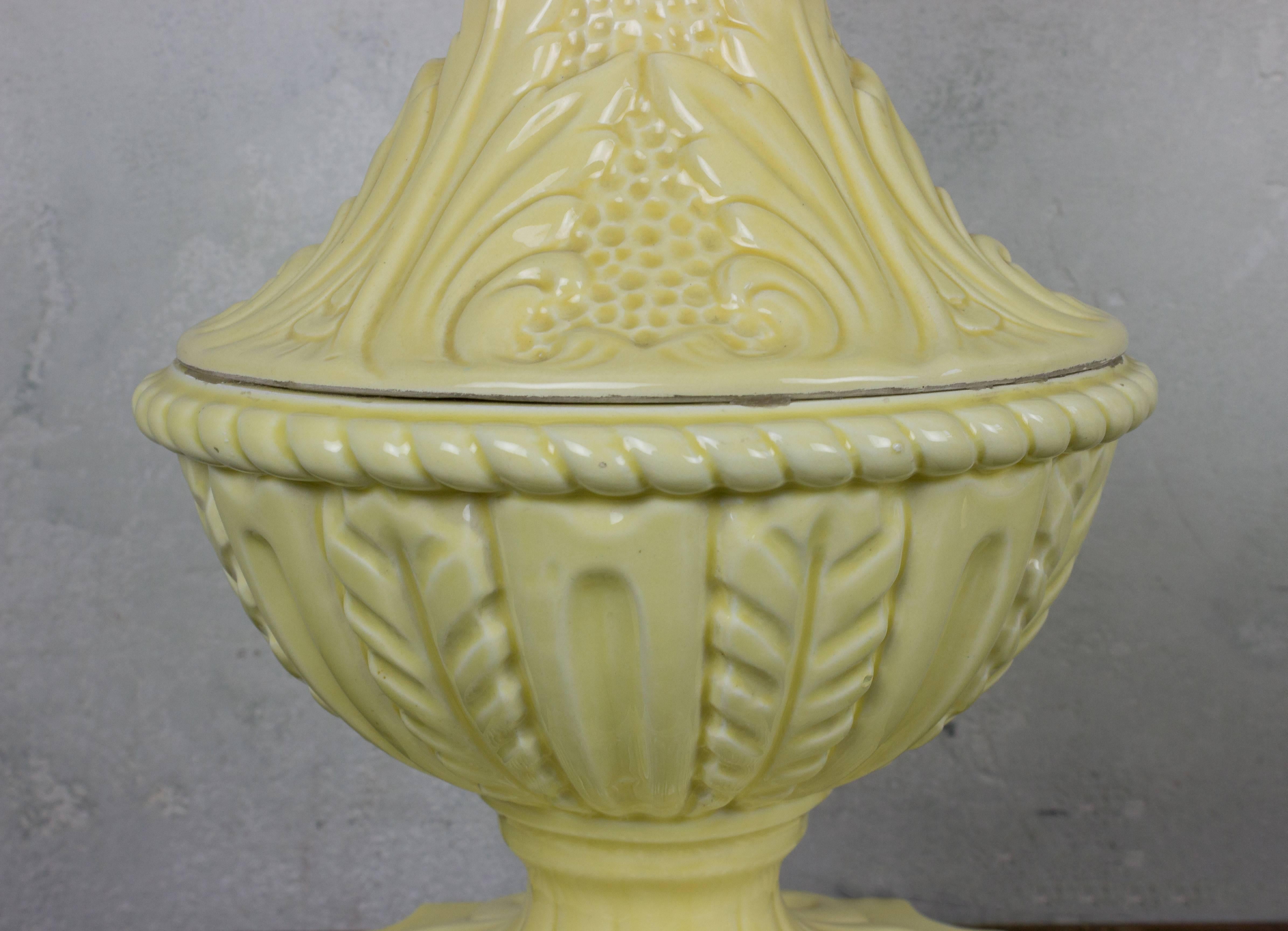 yellow ceramic lamp base