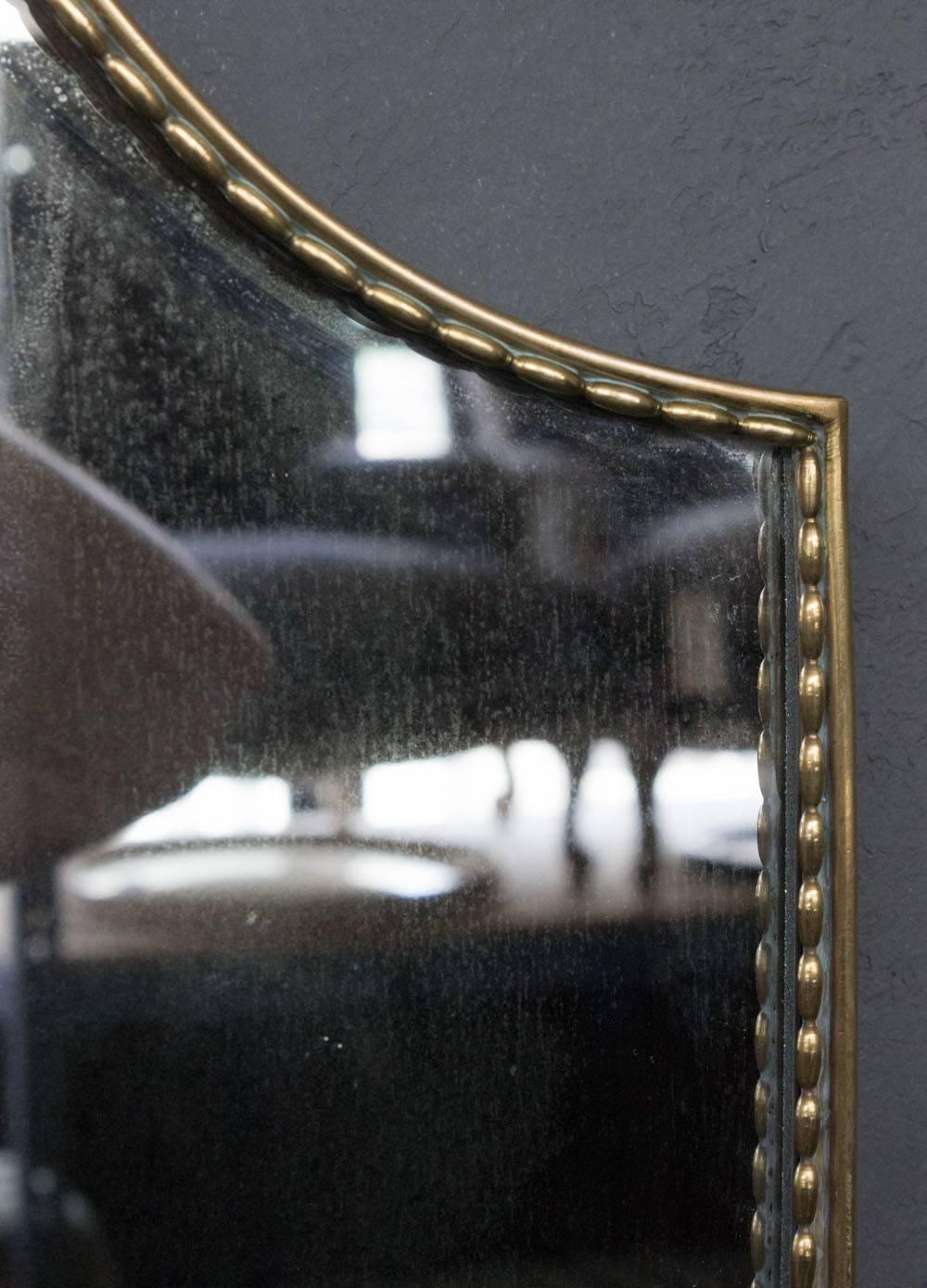 Mid-20th Century Italian Mid-Century Modern Shield Shaped Mirror