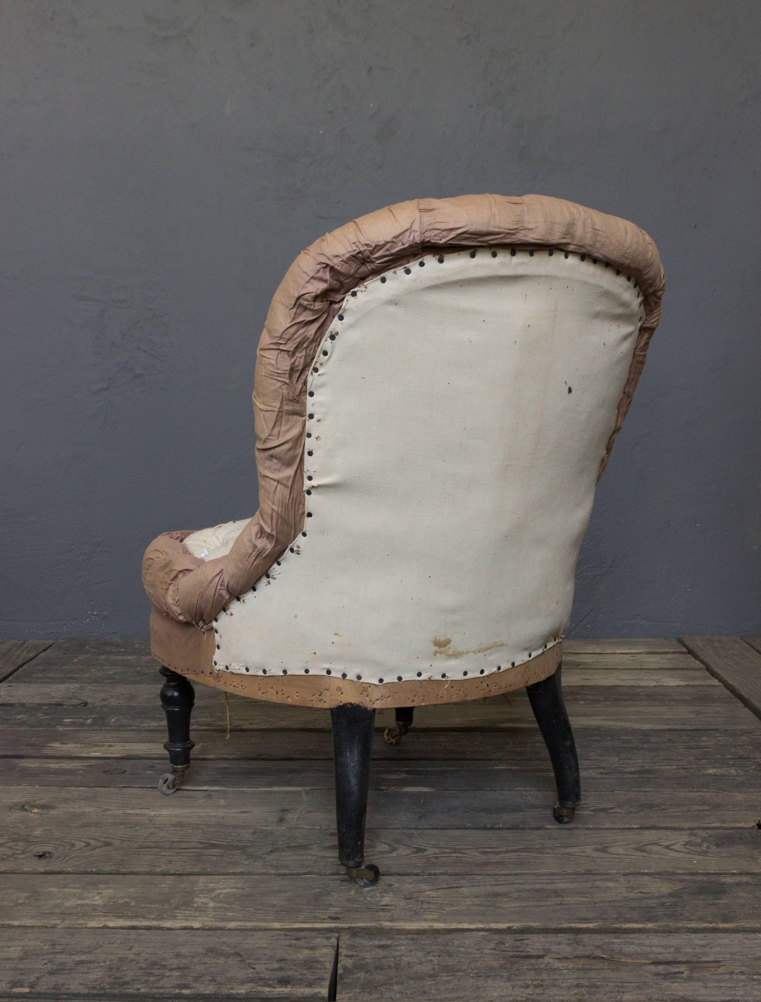 Pair of French 19th Century Slipper Chairs 2