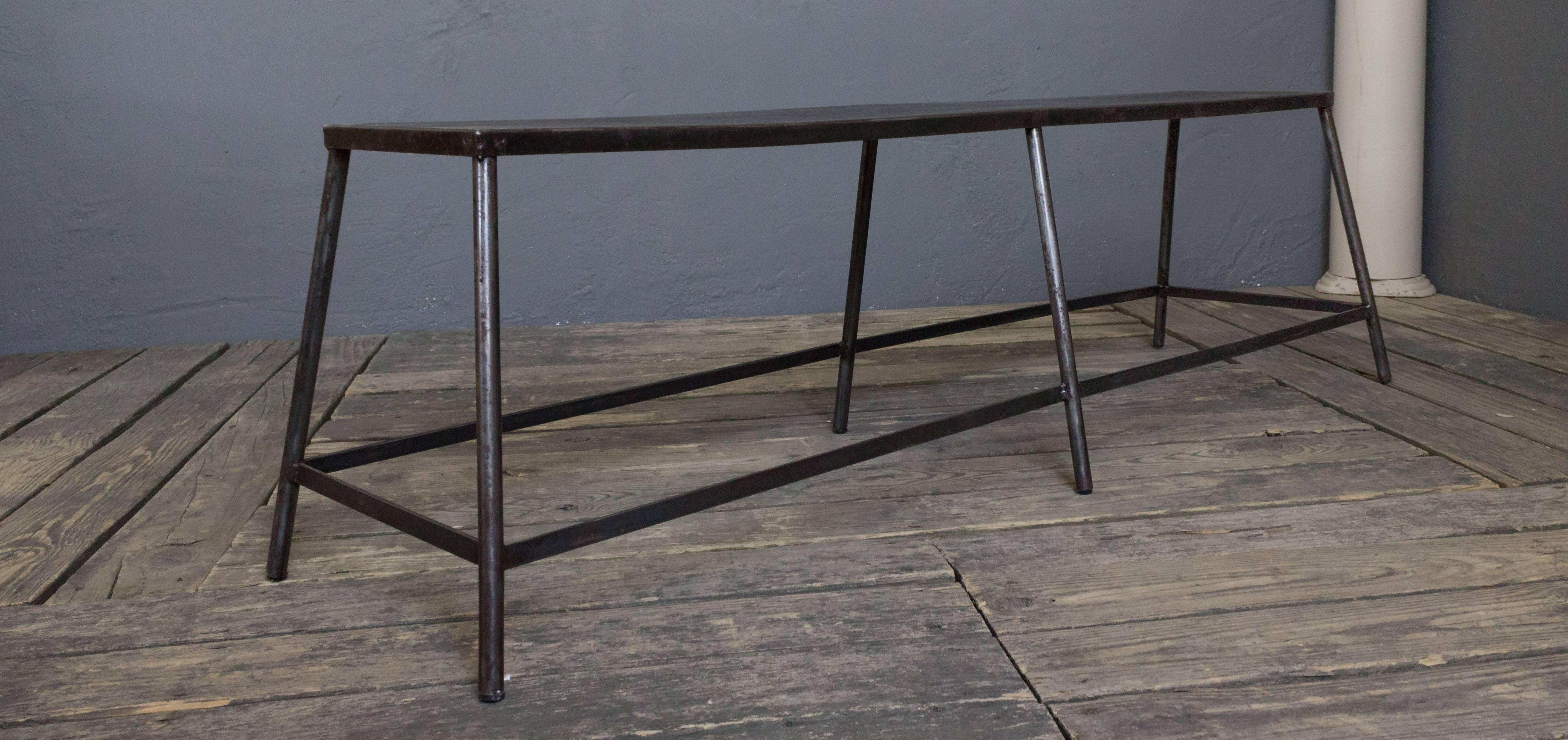 20th Century French Industrial Metal Bench
