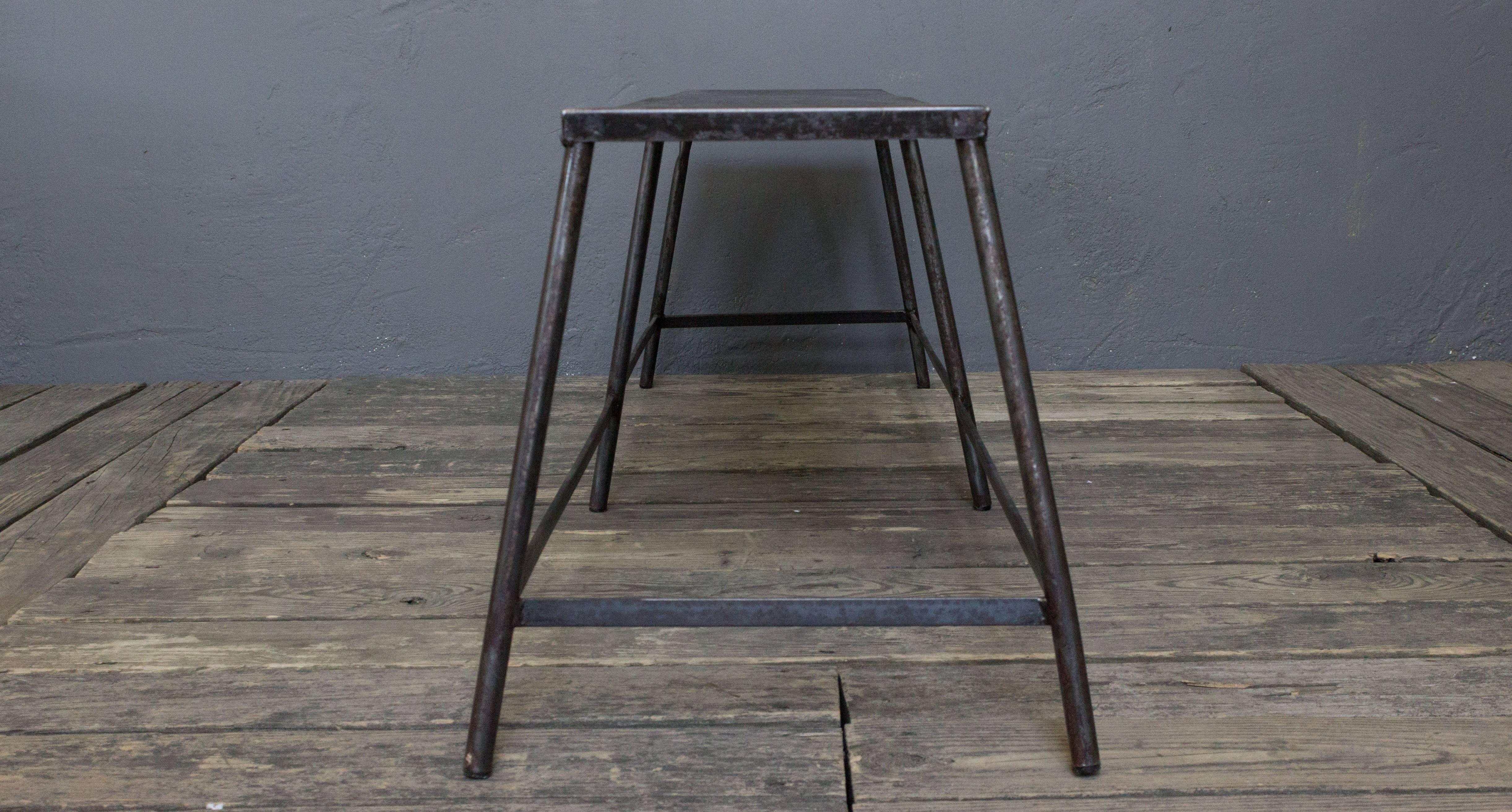 French Industrial Metal Bench 1