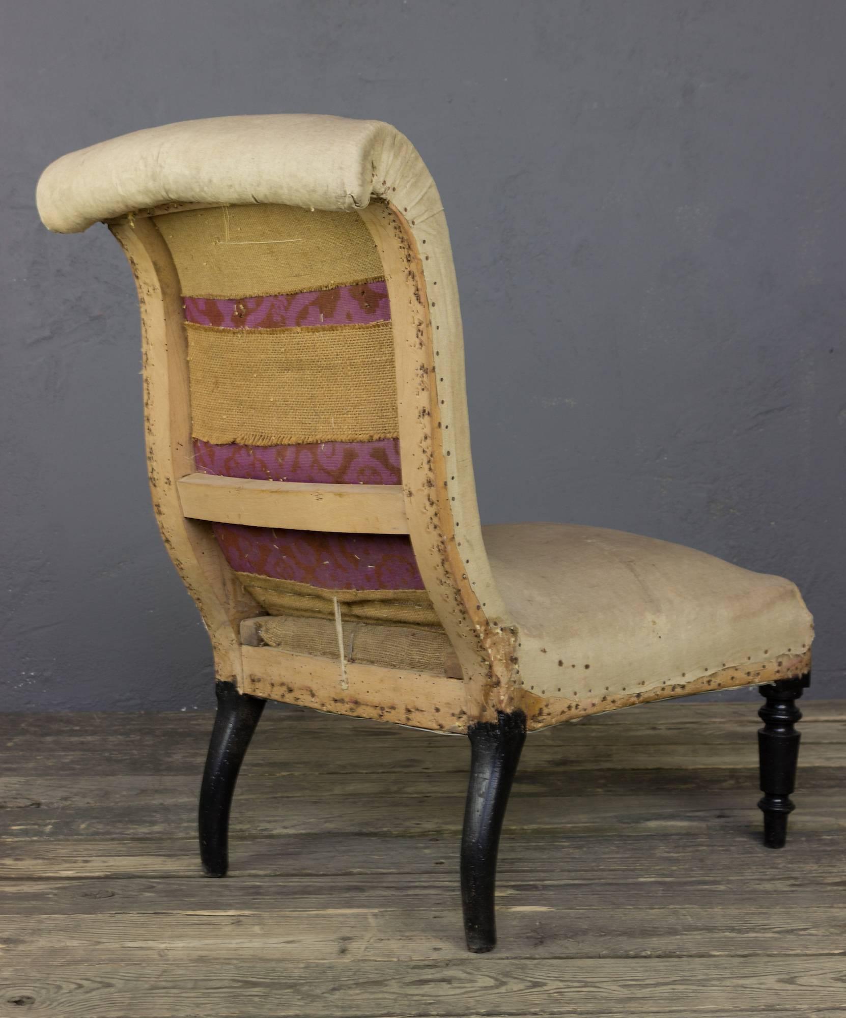 French 19th Century Napoleon III Slipper Chair 1