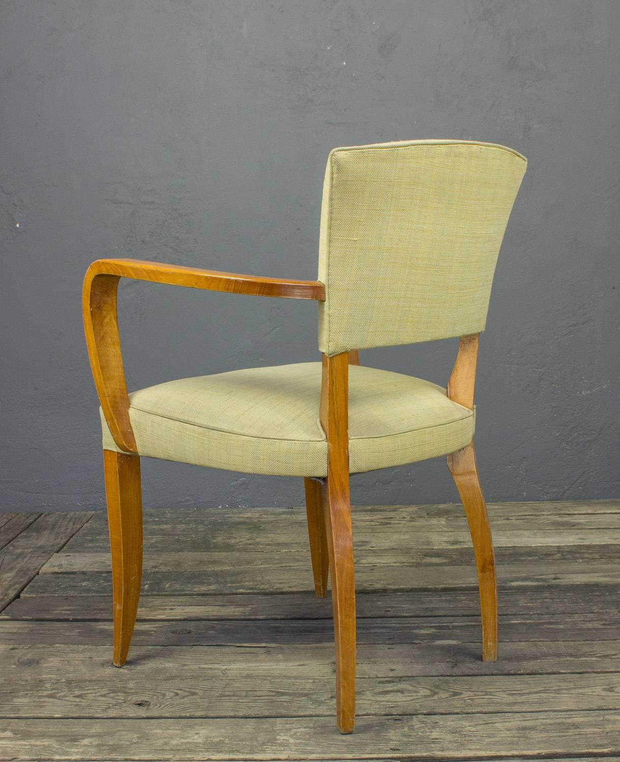 Upholstery Pair of 1940s French Bridge Chairs For Sale