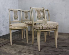 Set of Four French Neoclassical Style Painted Side Chairs