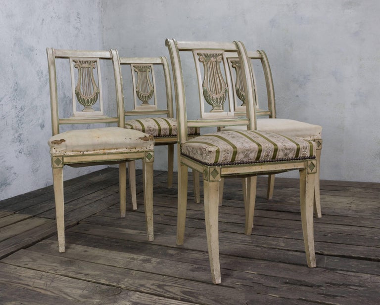Set of Four French Dining Room Chairs For Sale at 1stDibs