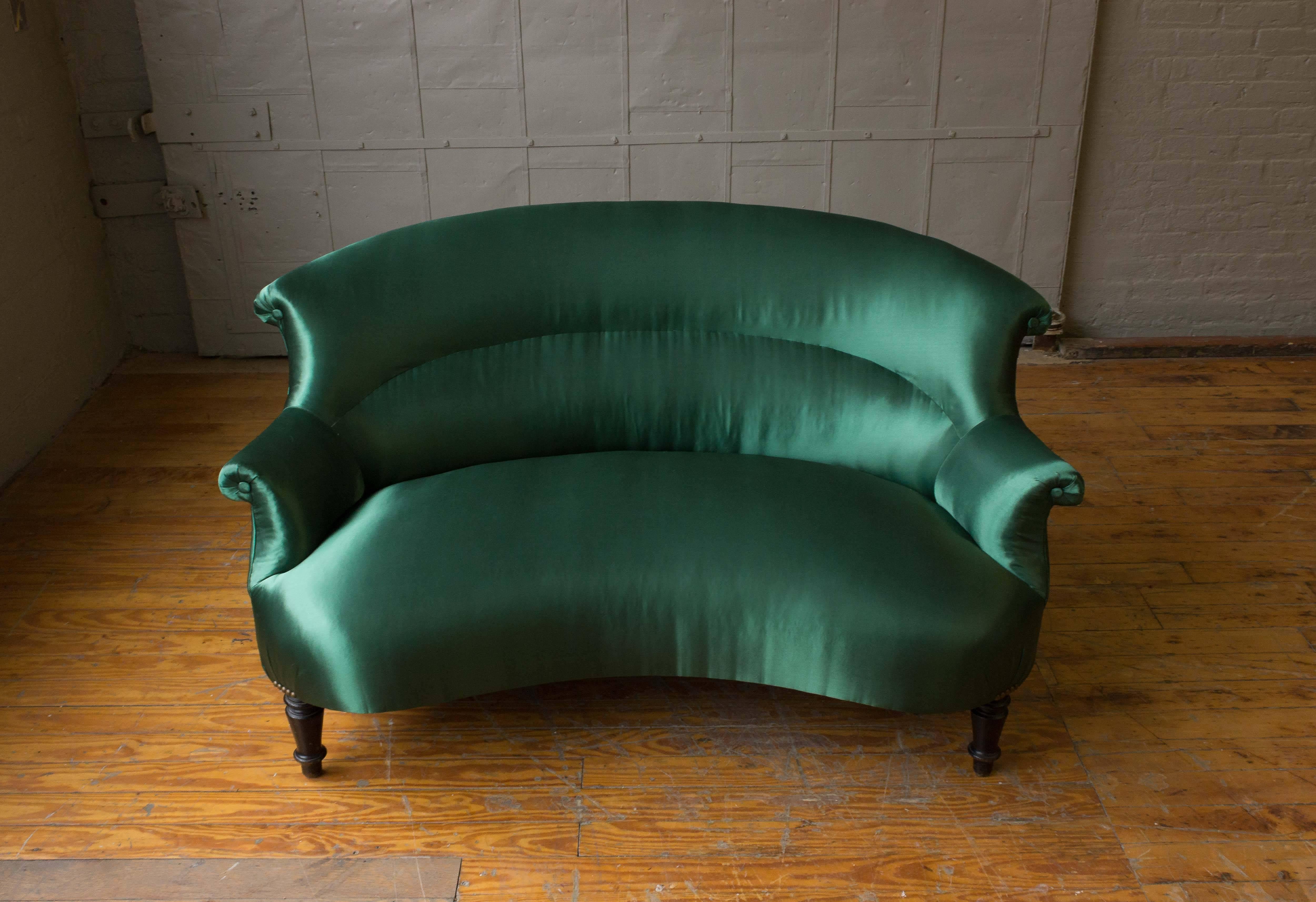 French Small Curved Back Napoleon III Settee