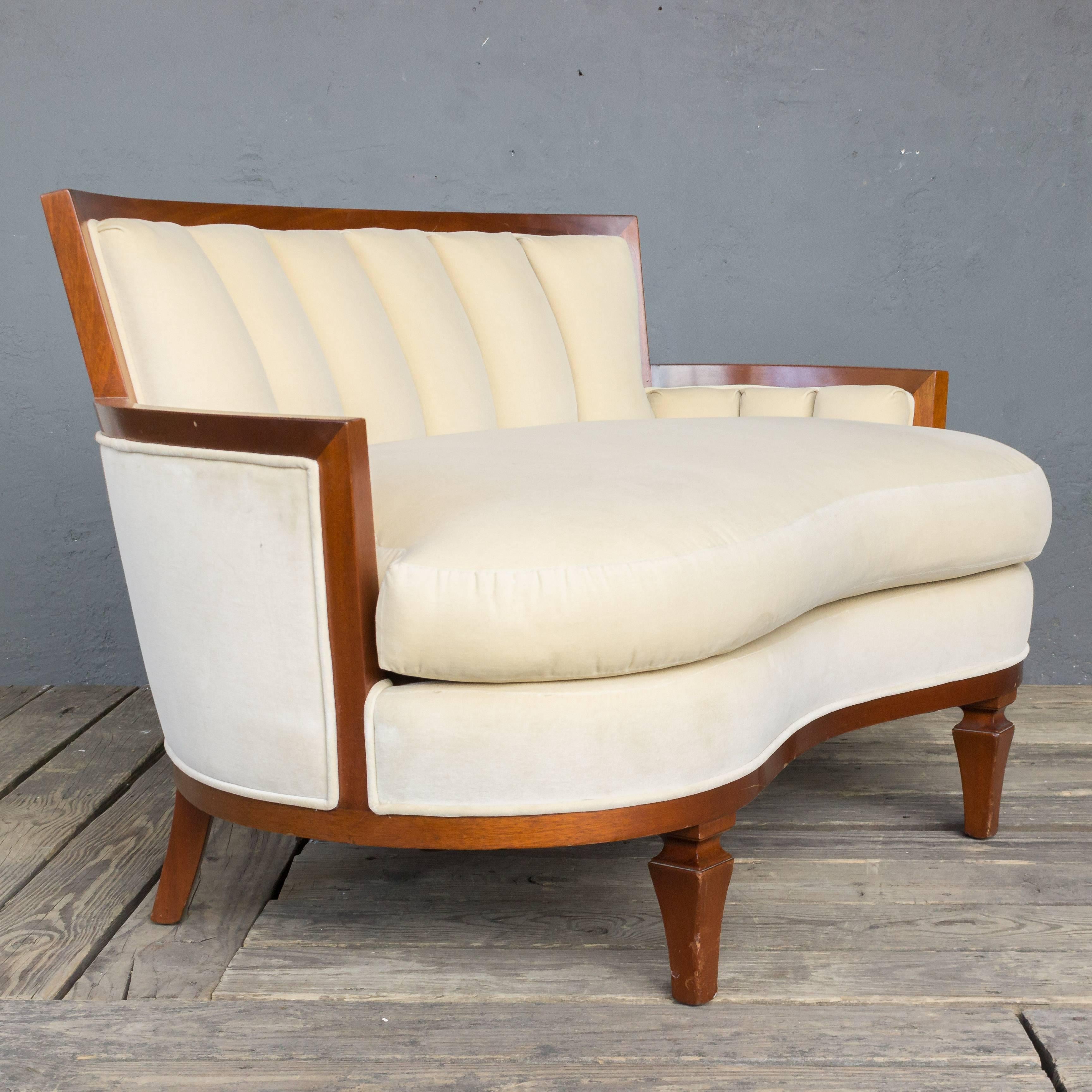 Mid-20th Century Pair of Italian Kidney Shaped Settees