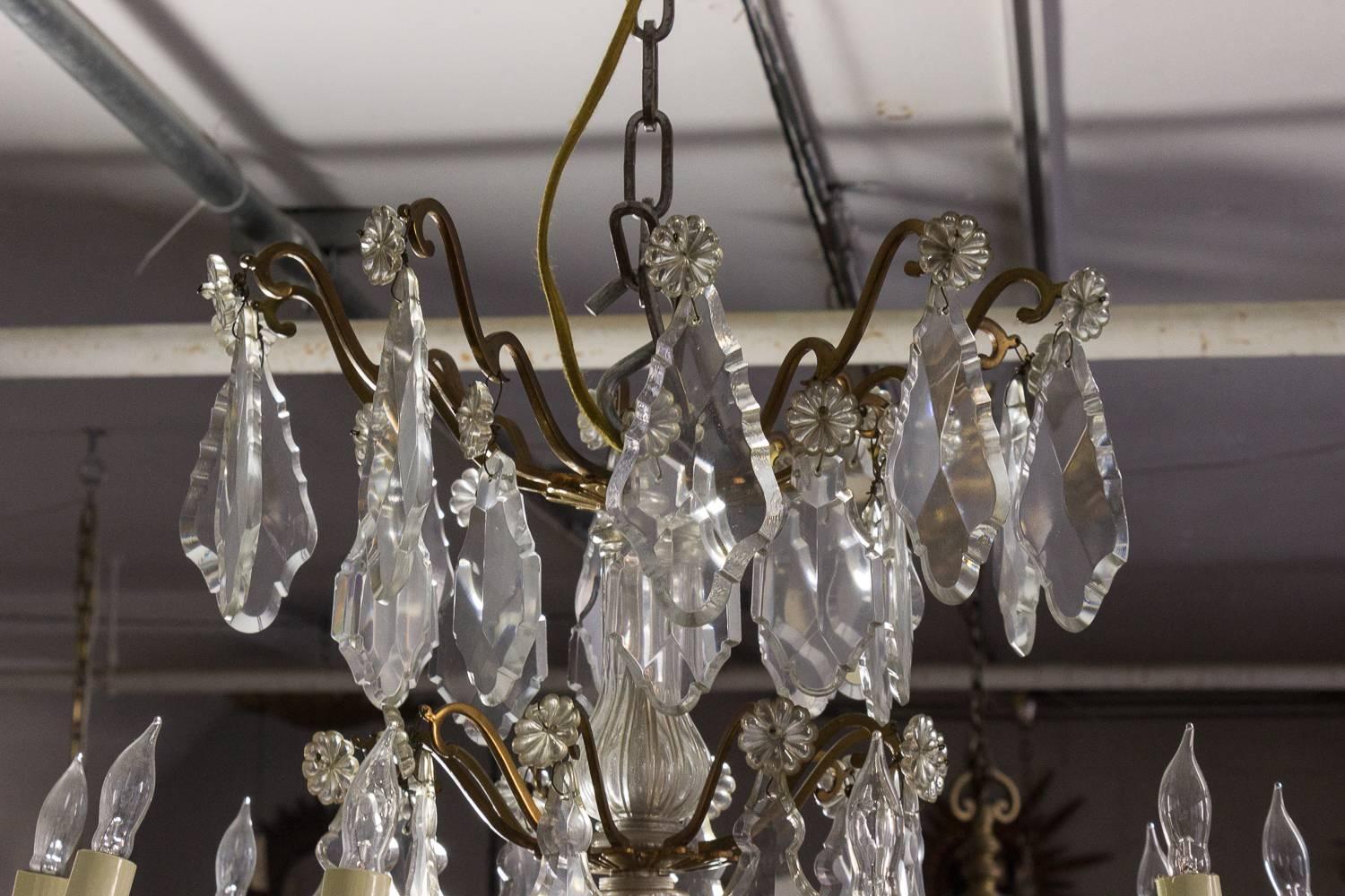 French 1940s Ten-Armed Baccarat Chandelier 5